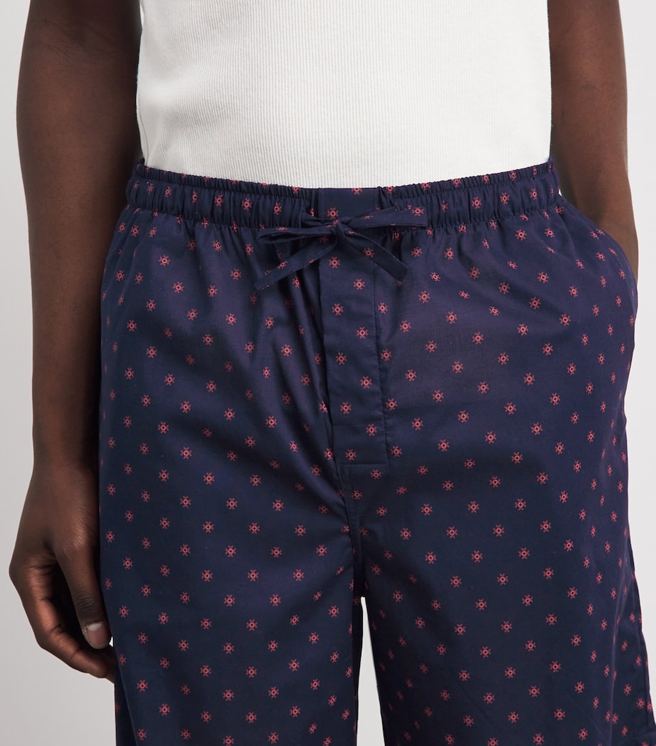 Derek Rose Mens Printed Nelson Lounge Shorts Nav Image 3
