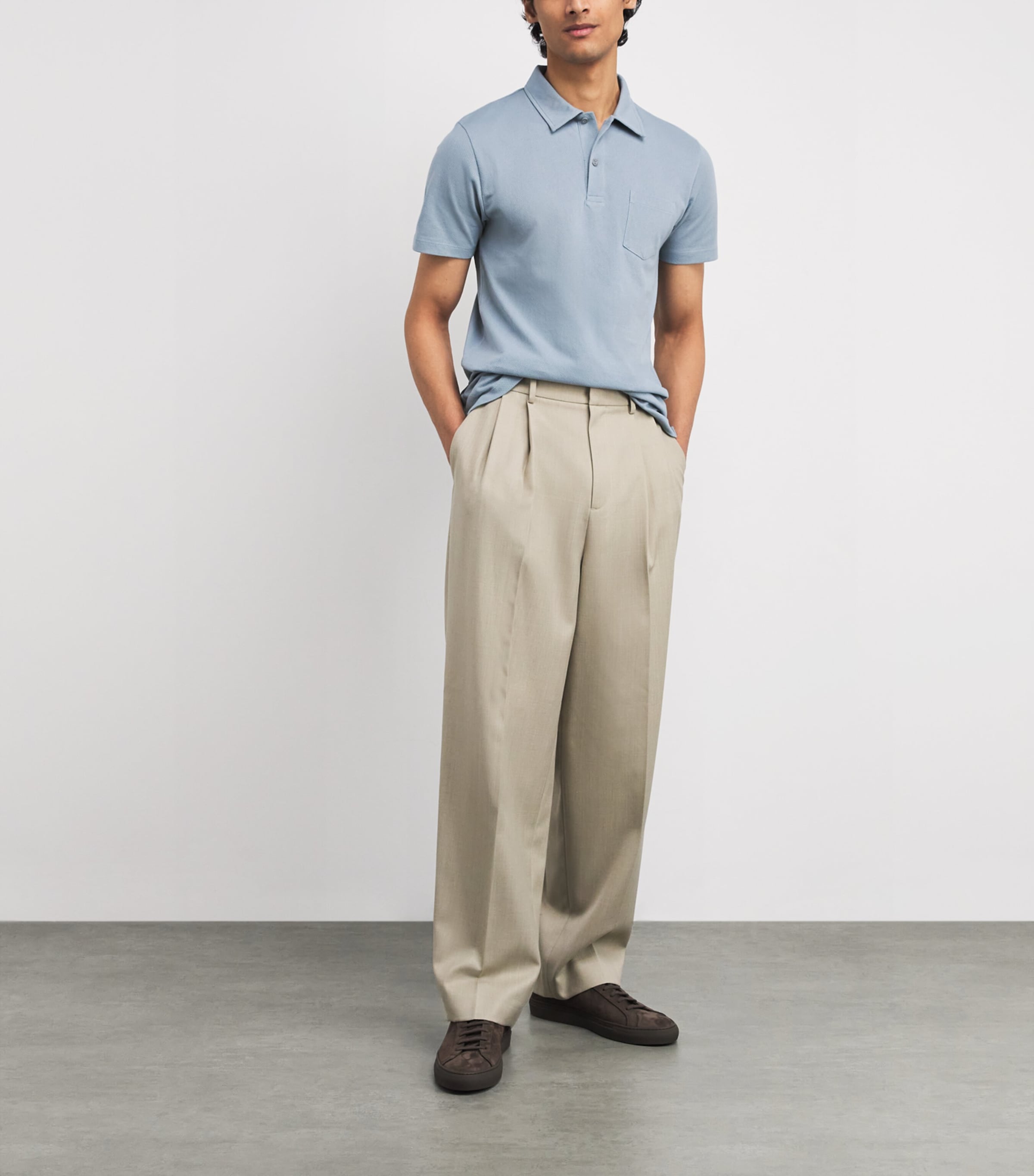 Supima Cotton Riviera Polo Shirt BUWT STONE BLUE Image 2