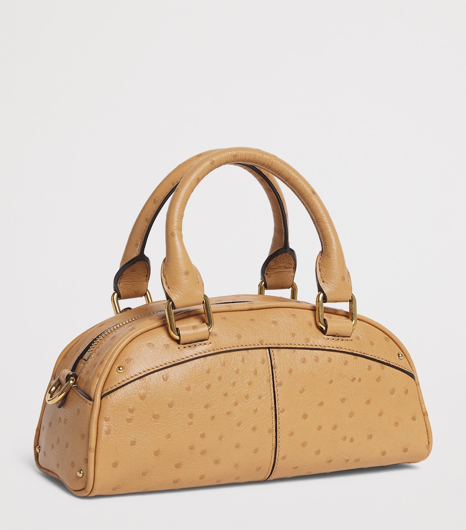 Small Leather Bowling Top-Handle Bag BLEACHED BROWN Image 2