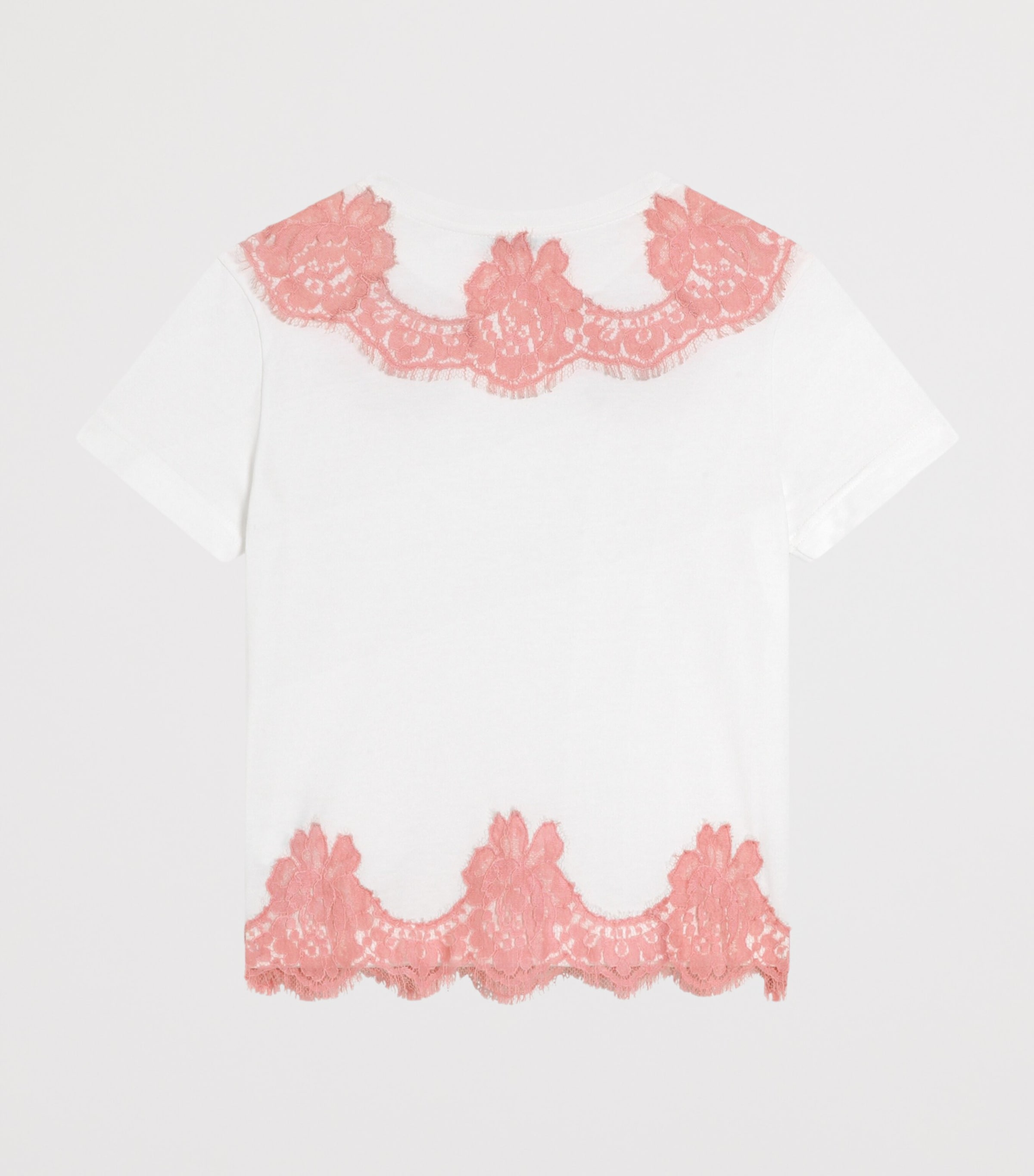 Dolce&Gabbana Kids Cotton-Lace Logo T-Shirt (8-12+ Years) White Image 2