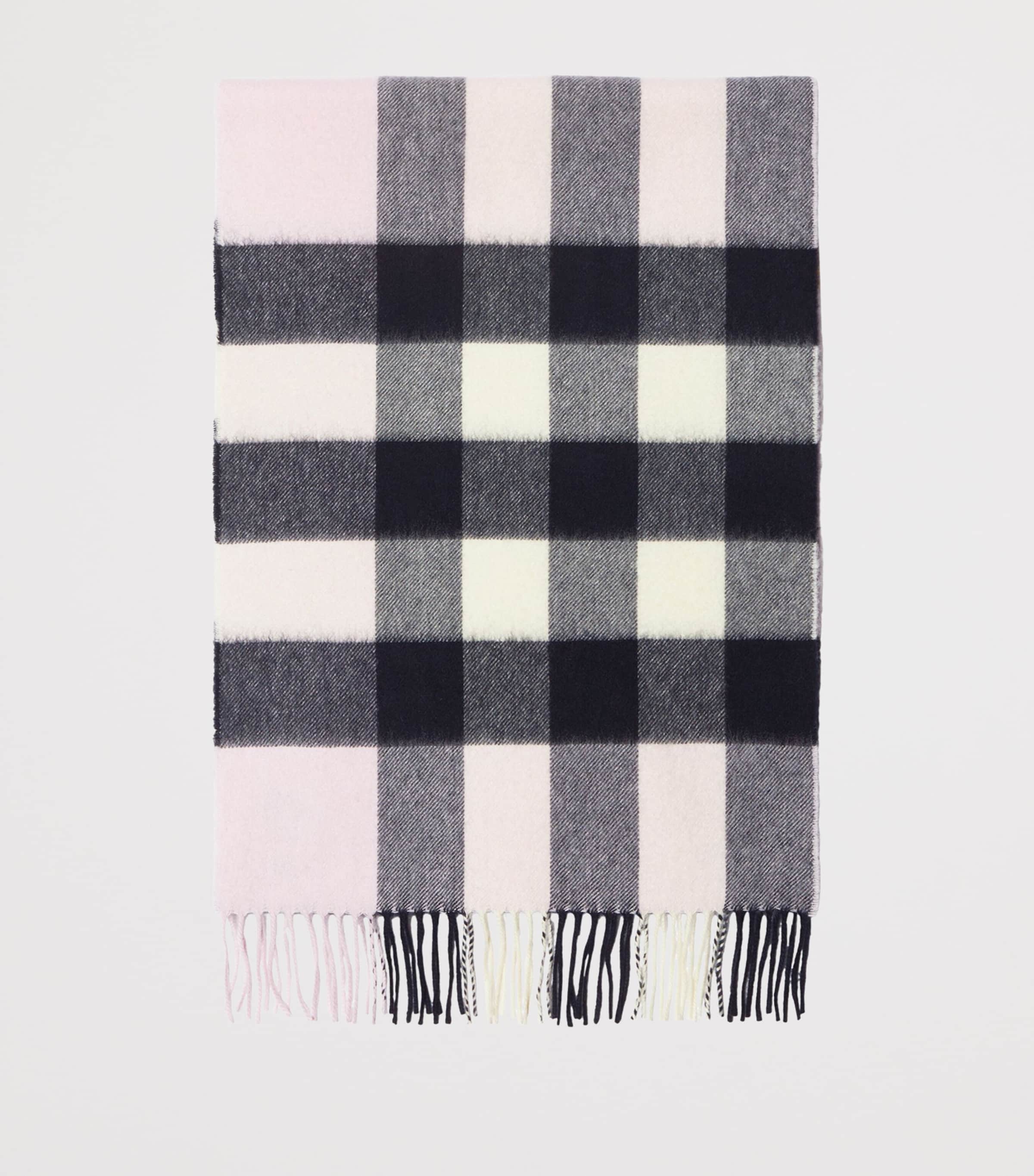 Cashmere Check Scarf PALE CANDY PINK Image 2