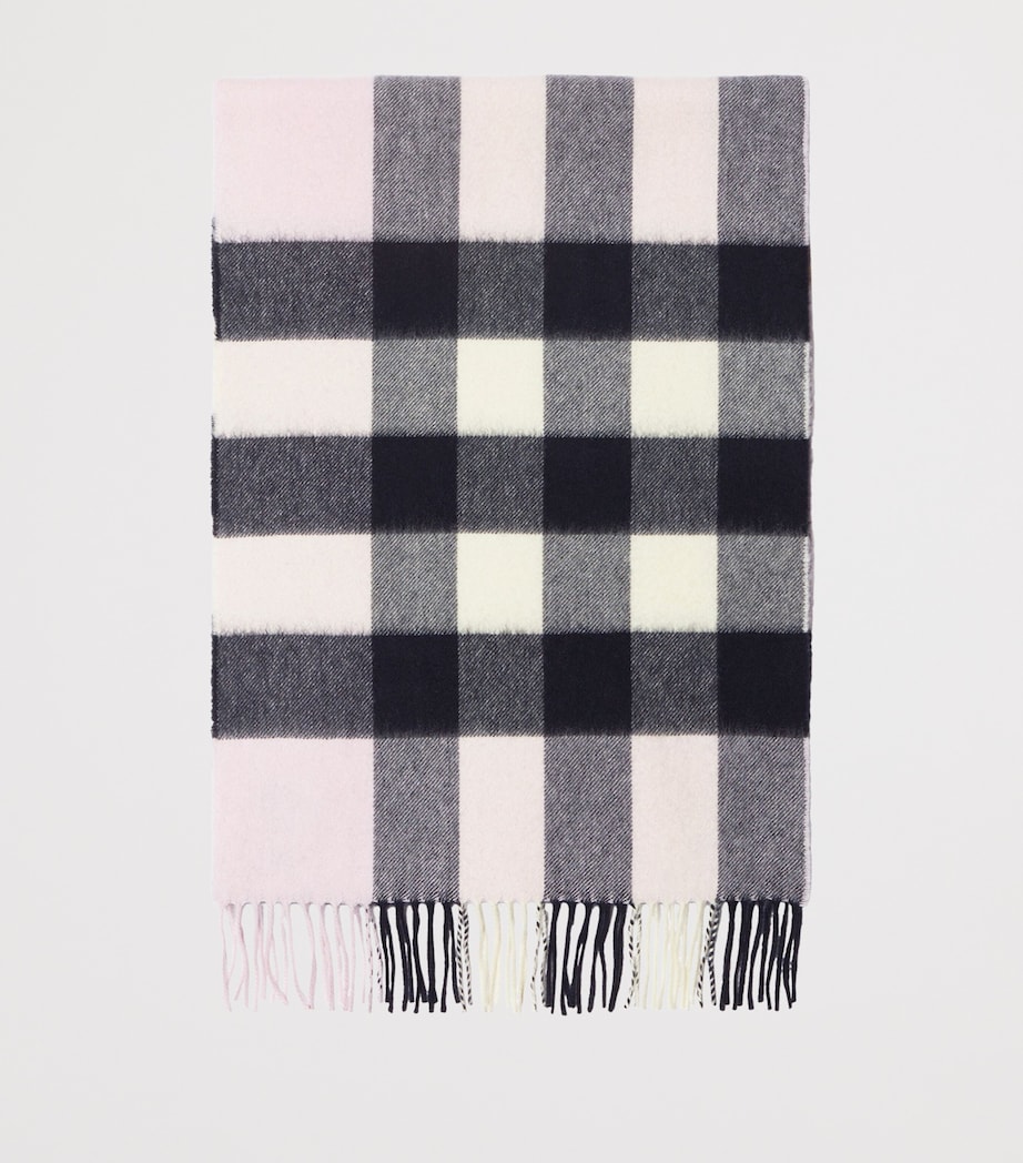 Cashmere Check Scarf PALE CANDY PINK Image 2