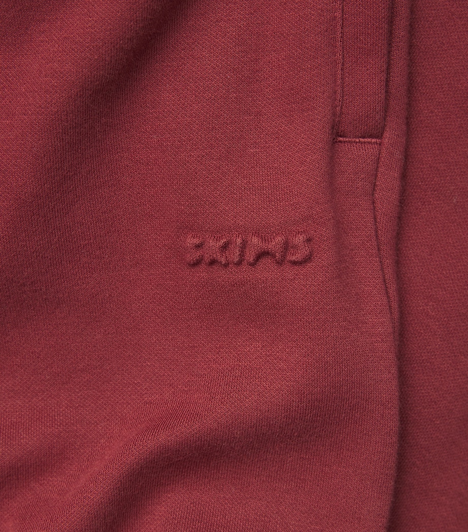 Cotton-Blend Fleece Straight Sweatpants MERLOT Image 5