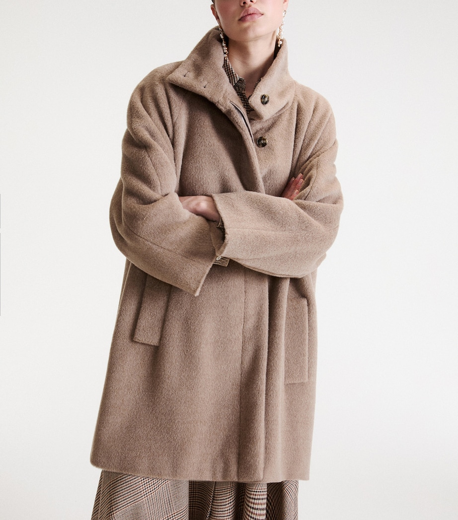 Marella Womens Alpaca-Virgin Wool Coat Turtledove Image 5