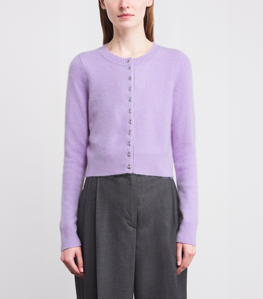 Wool Brushed Cardigan LIGHT PURPLE Image 3