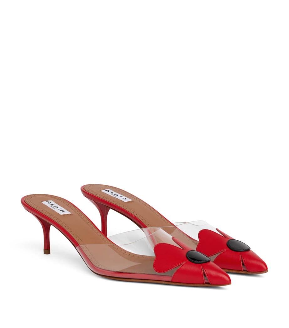 Alaïa Leather Bloom Mules 55 Red Image 2