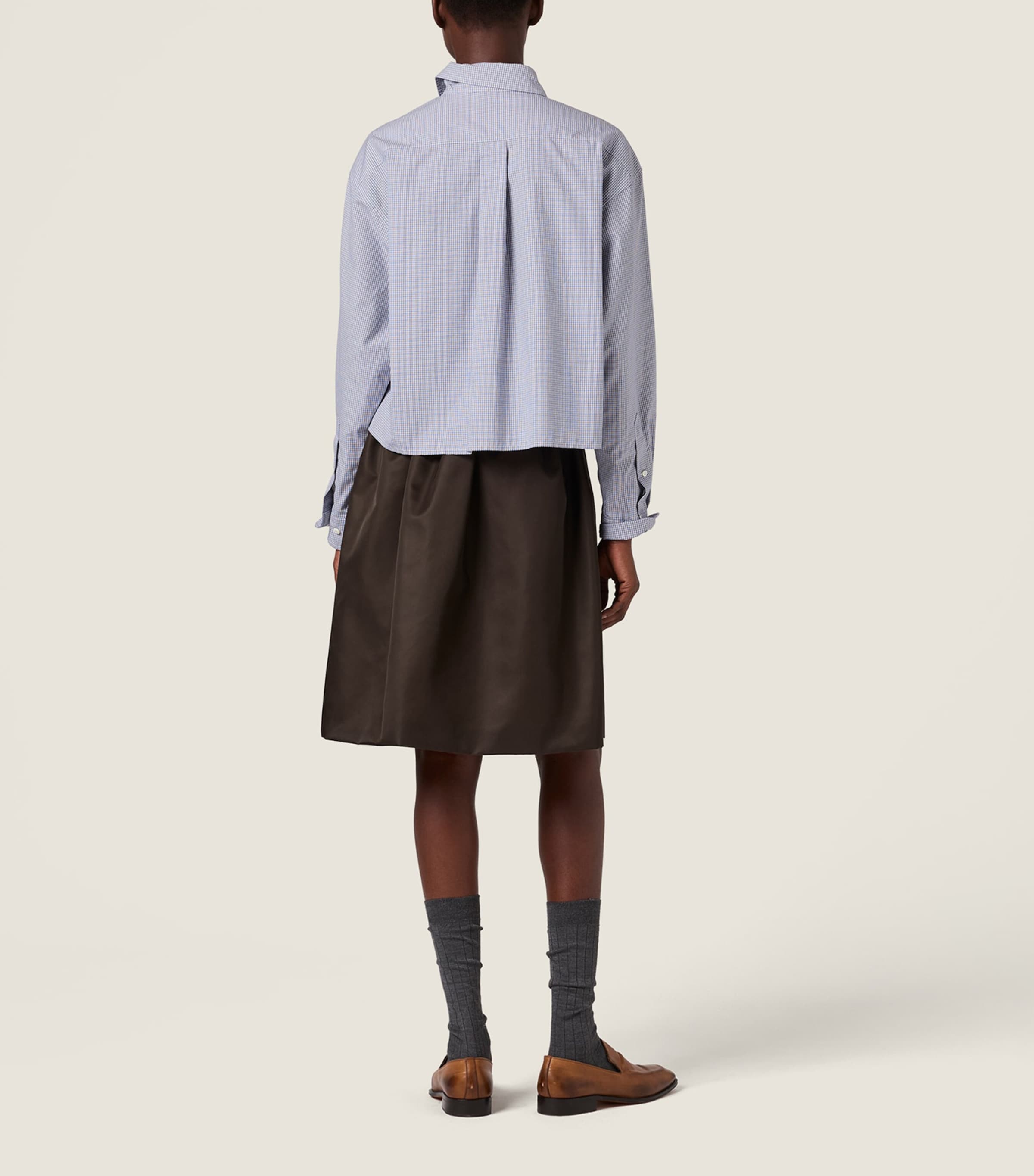 Miu Miu Womens Cotton Poplin Check Shirt Image 3