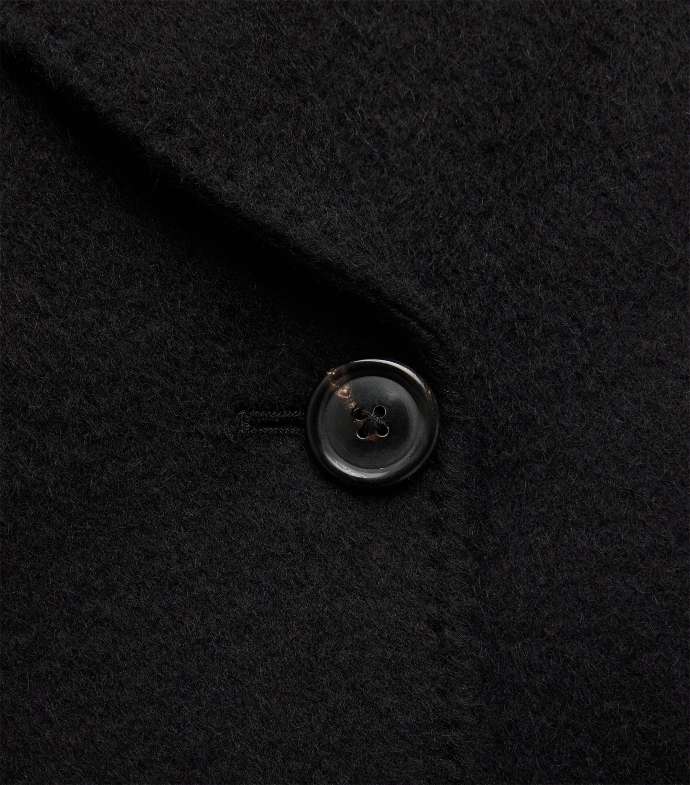 Our Legacy Mens Mohair-Blend Whale Overcoat Black Hairy Wool Image 6
