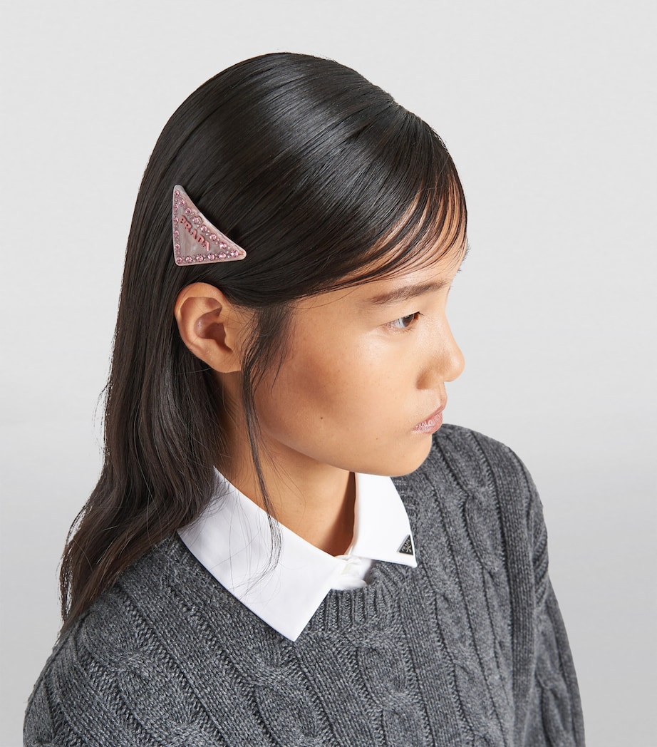 Prada Embellished Triangle Hair Clip Image 2
