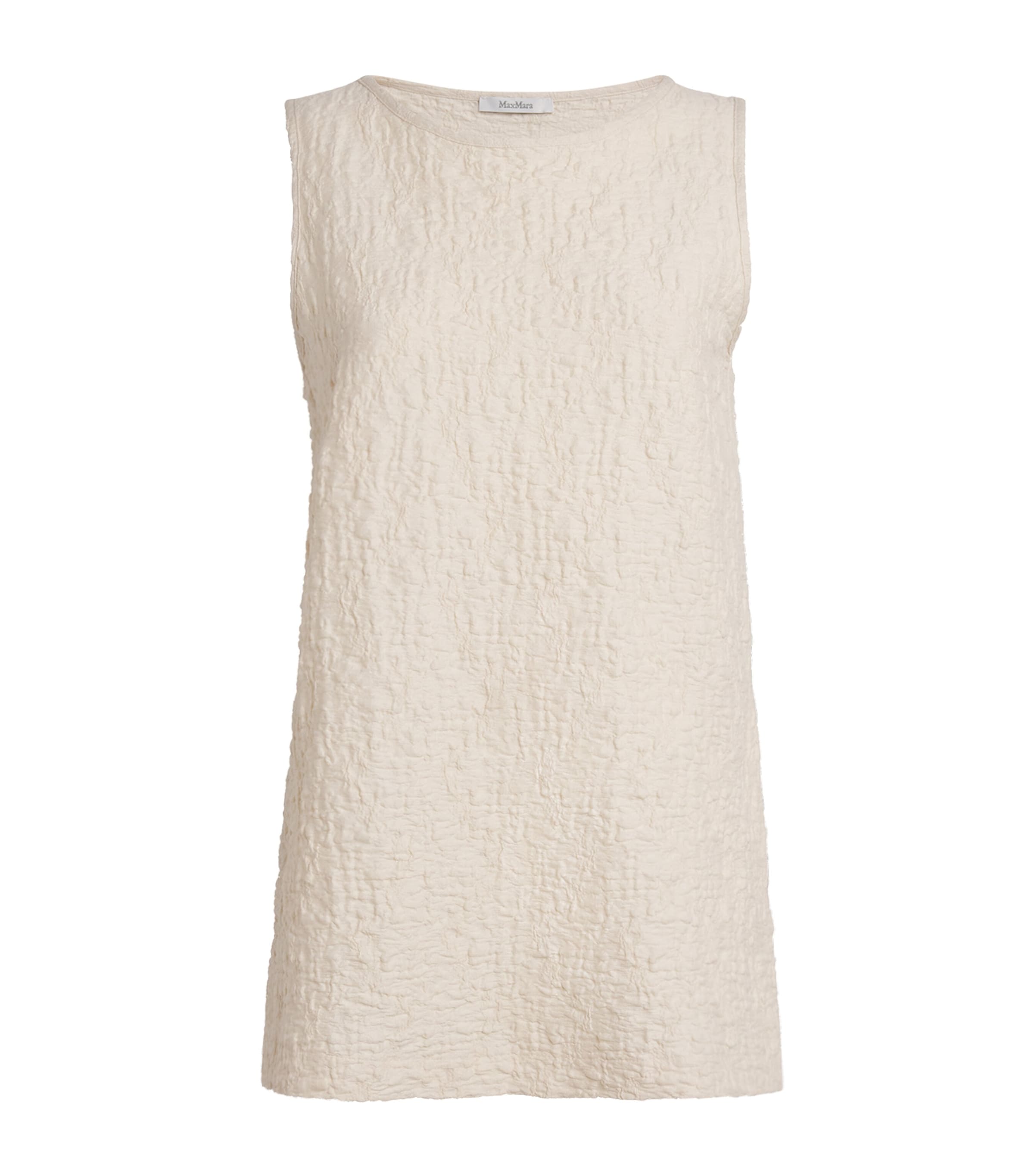 Max Mara Cotton-blend Textured Top In Neutral