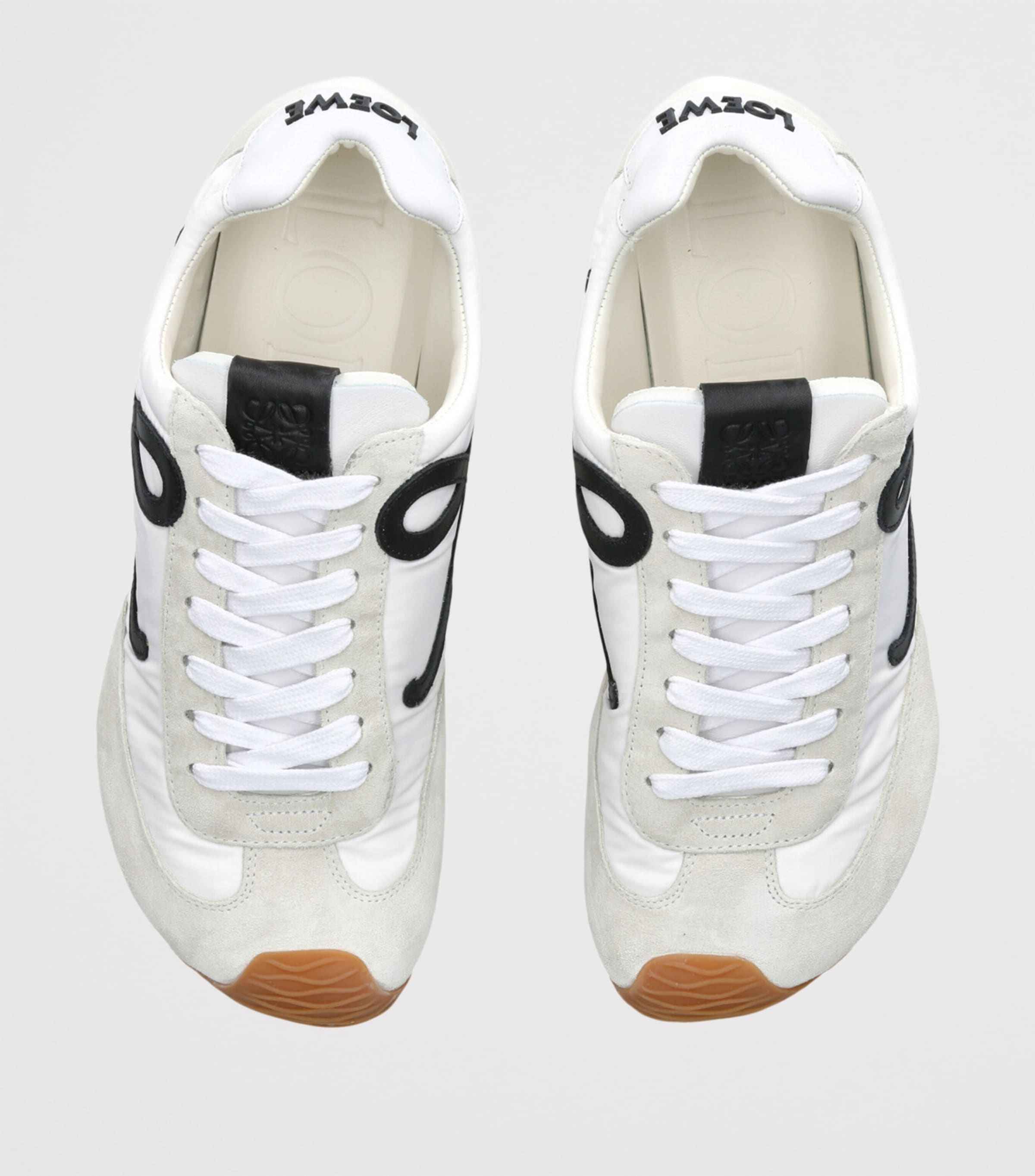 Leather-Suede Ballet Runner 2.0 Sneakers WHITE/COMB Image 4