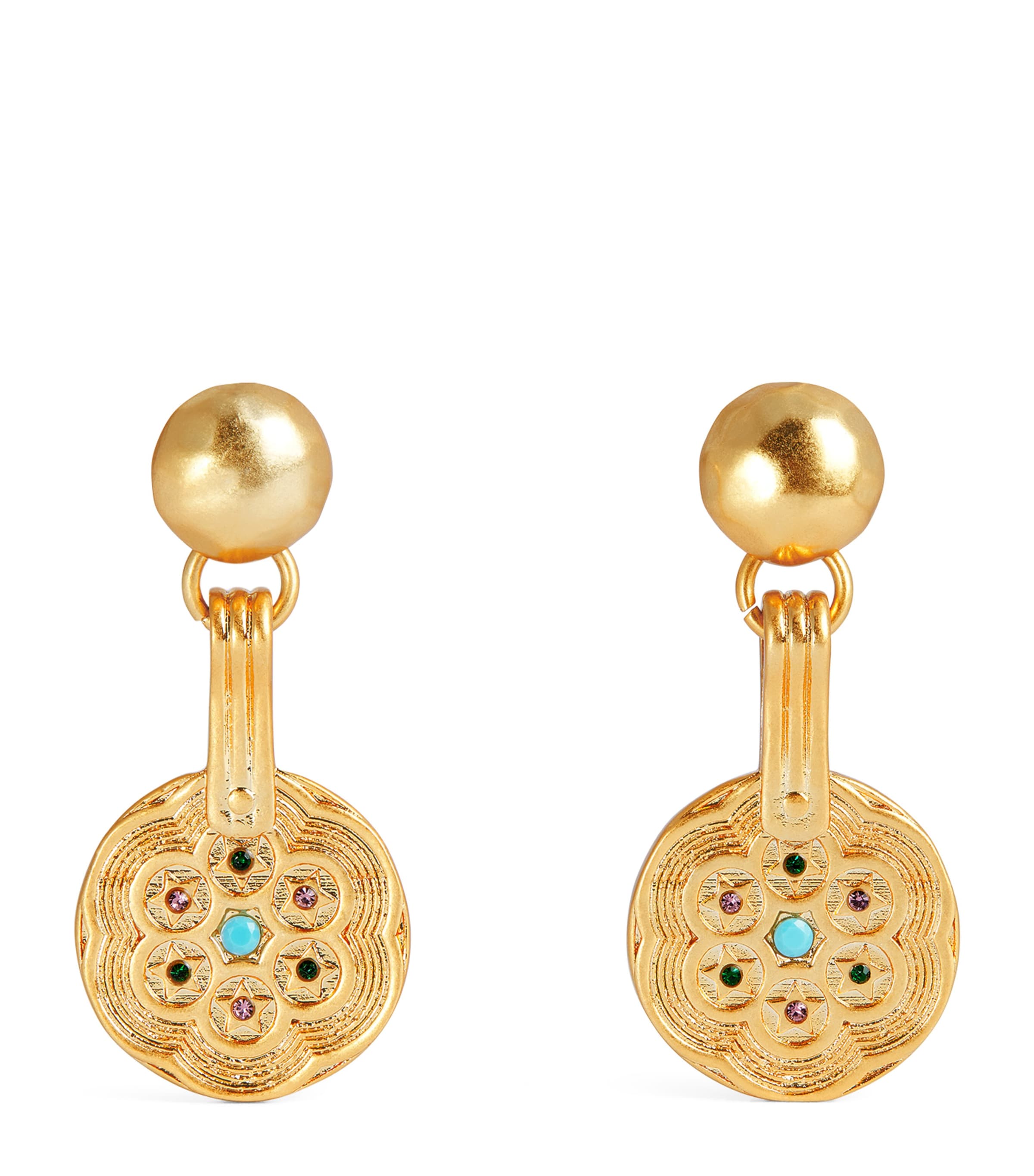 Rixo Gold-Plated Anouk Drop Earrings Gold Image 1