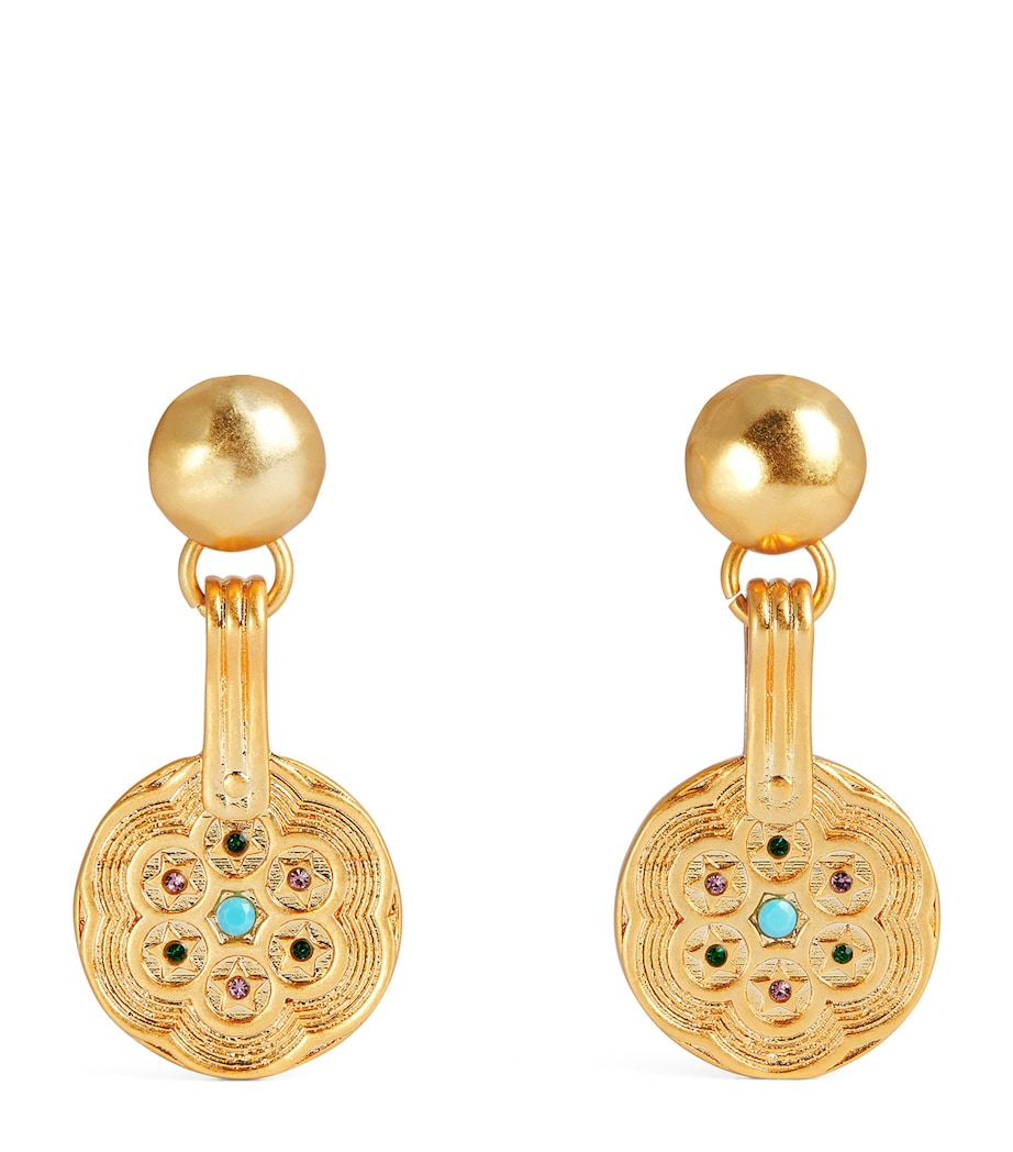 Rixo Gold-Plated Anouk Drop Earrings Gold Image 1