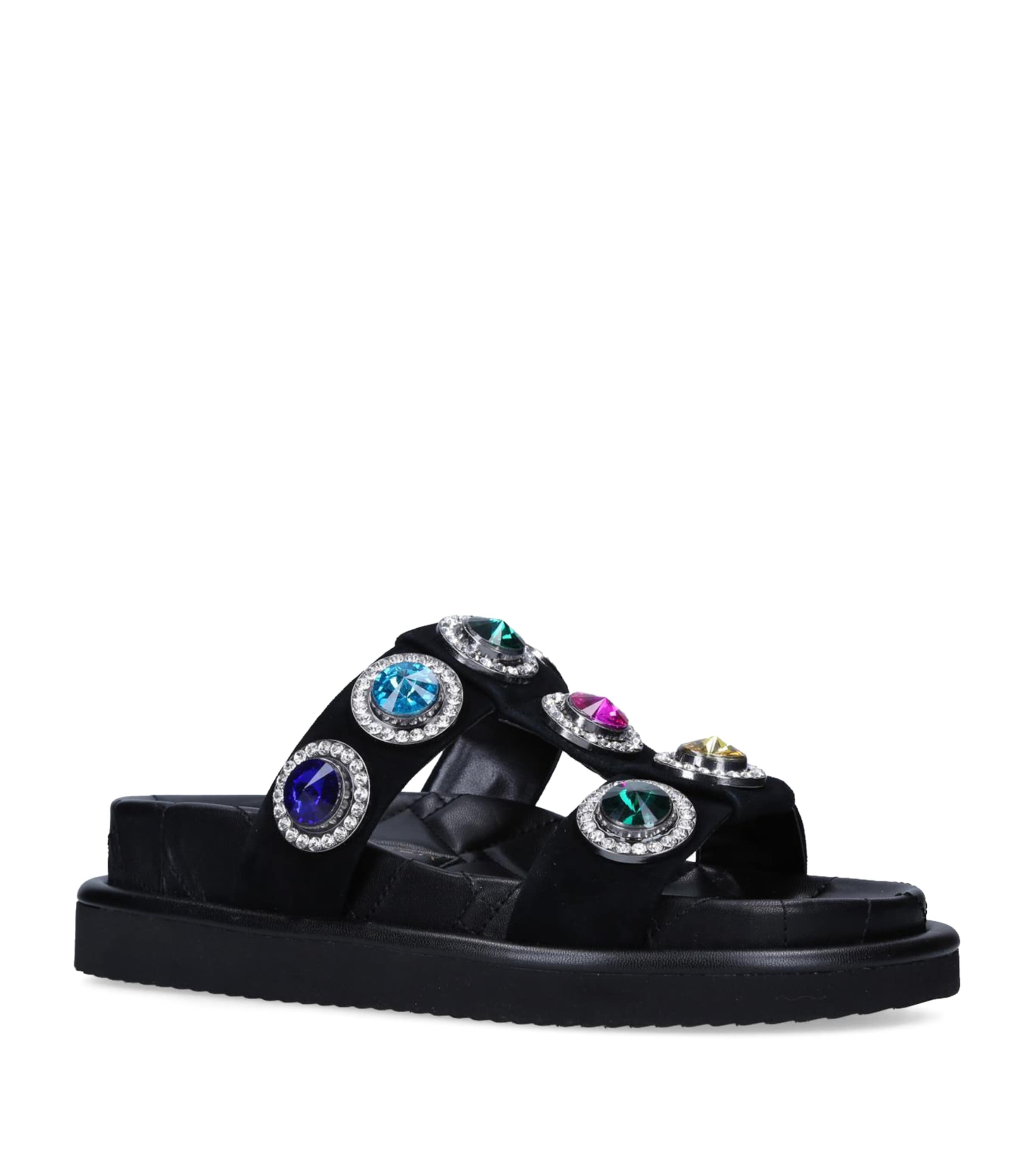 Shop Kurt Geiger Suede Orson Sandals In Black