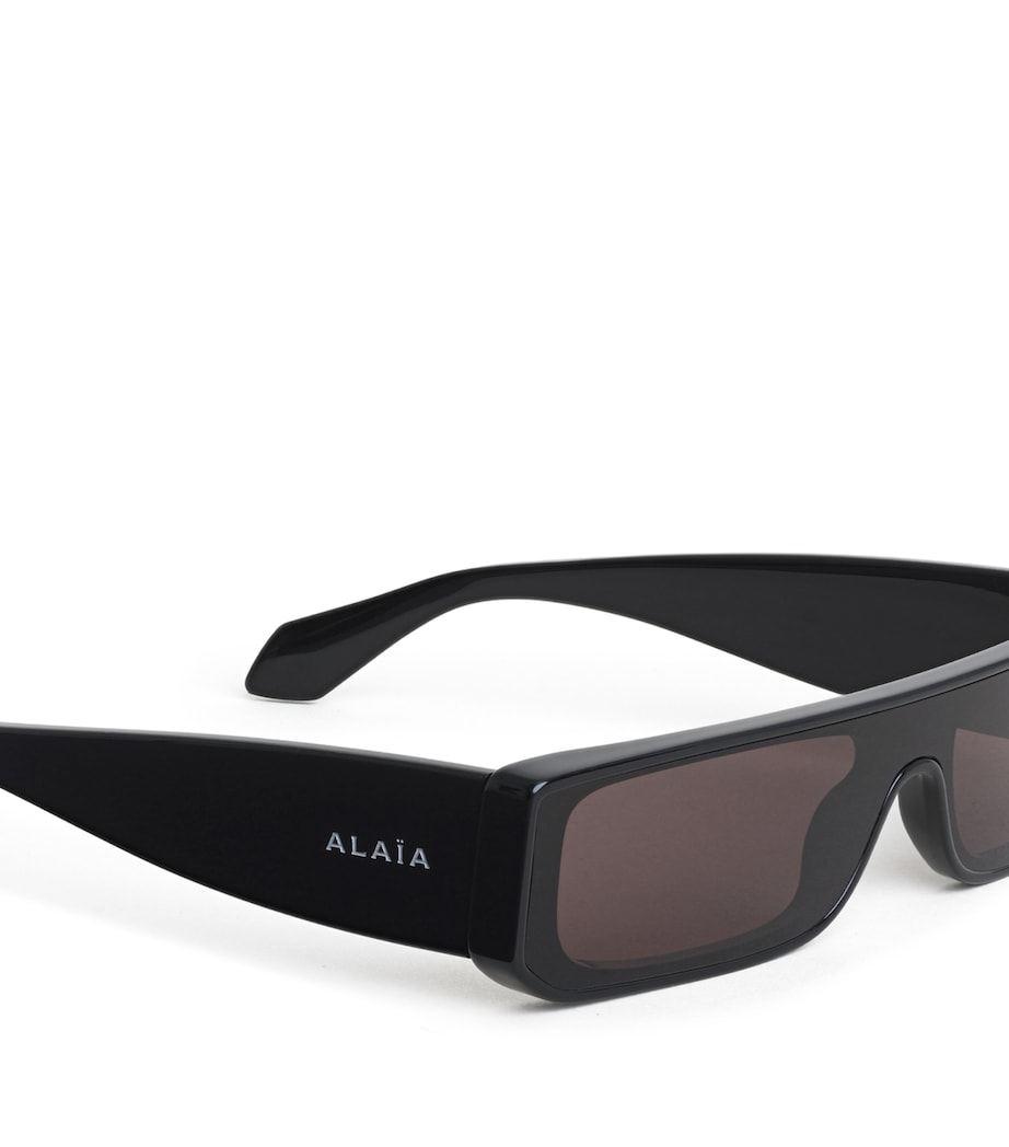 Alaïa Acetate Rectangle Mask Sunglasses Black Image 3
