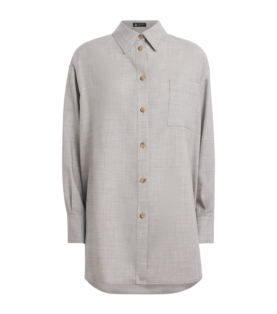 Colombo Womens Cashmere Button-Up Shirt Grey Image 1