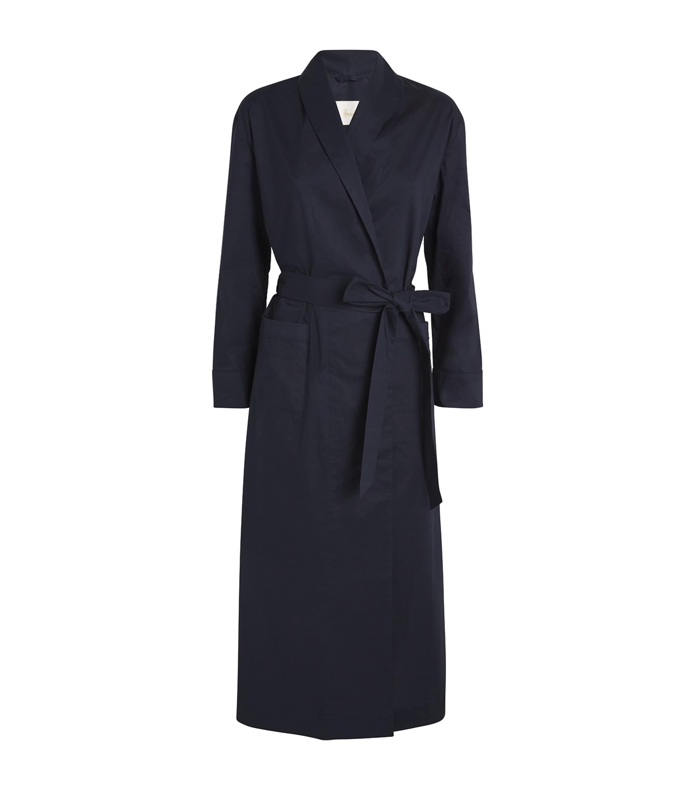 Harrods Cotton Robe In Navy