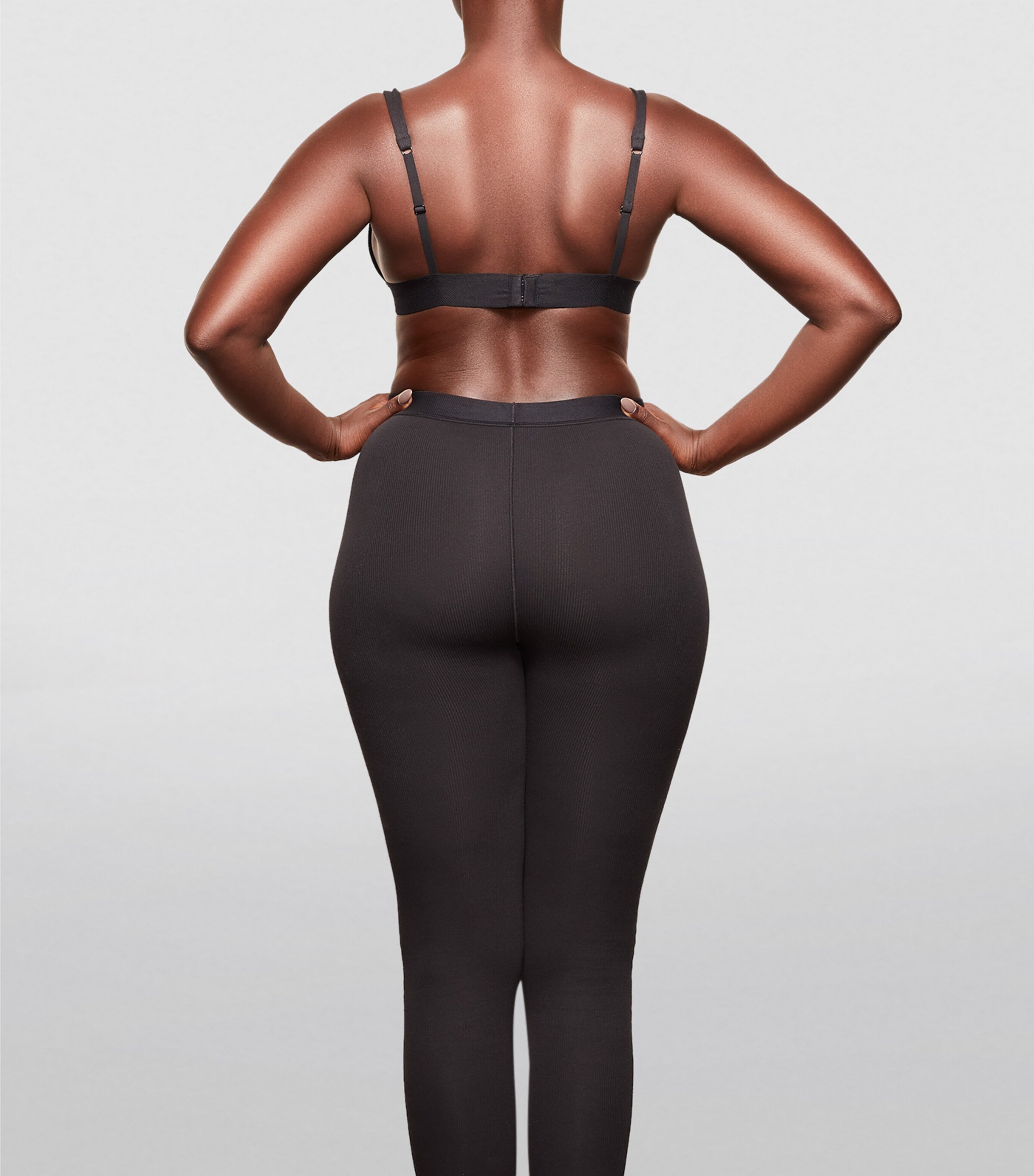 Skims Womens Ribbed Leggings Soot Image 4