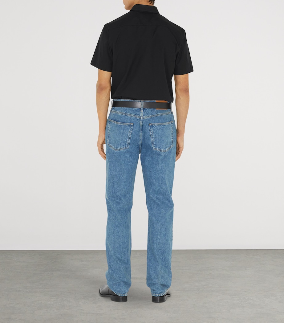 Stretch Cotton Short-Sleeve Shirt BLACK Image 4