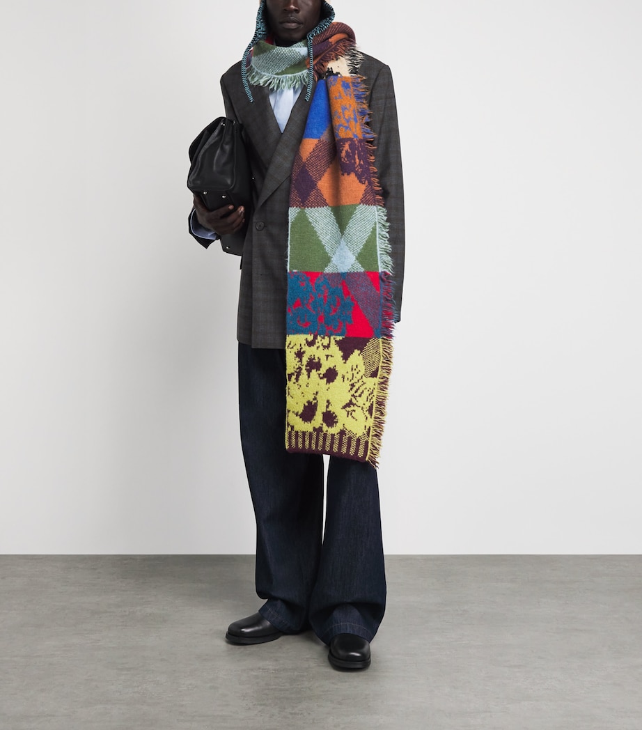 DRIES VAN NOTEN Wool-Blend Patchwork Scarf Light Image 3