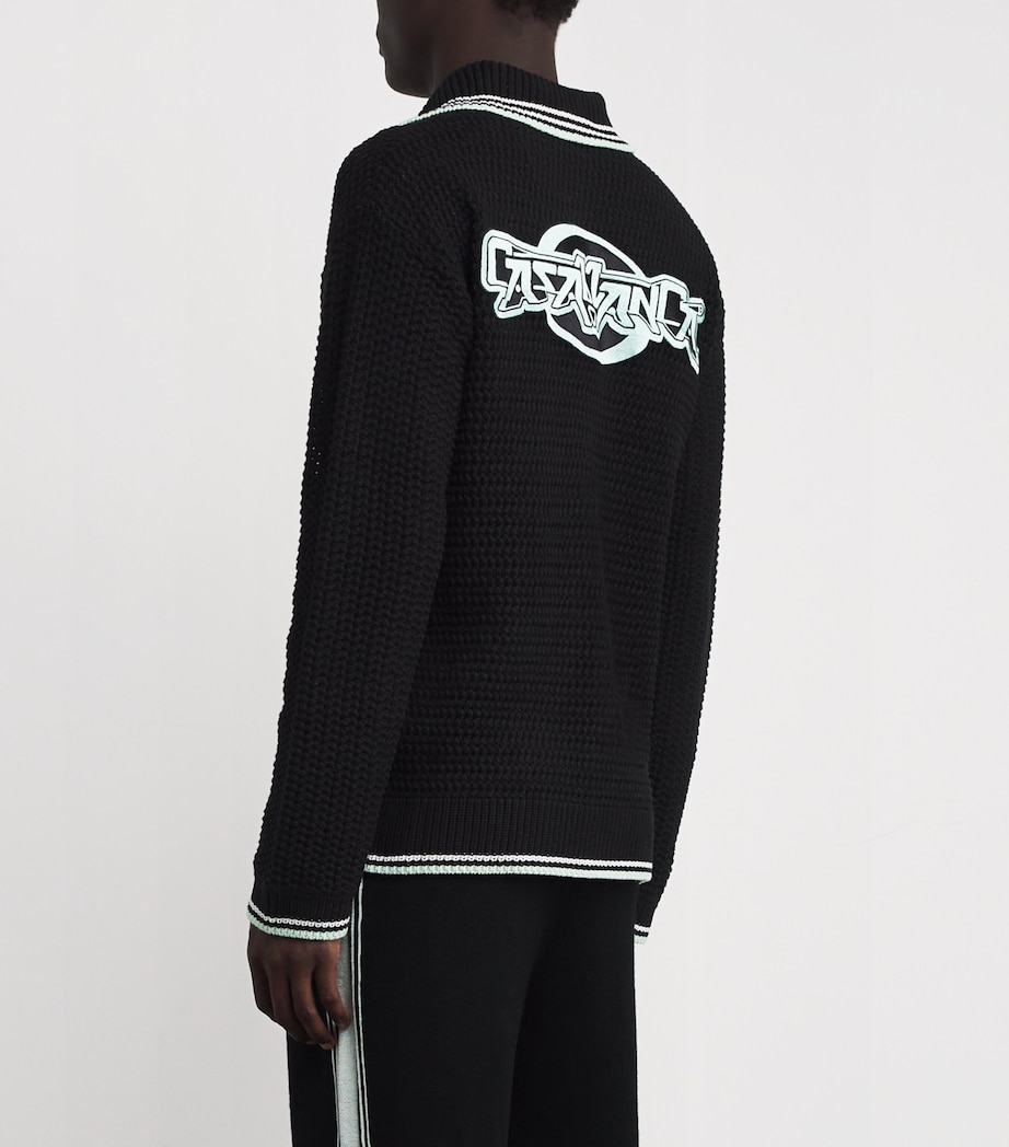 Cotton Crochet Monogram Shirt BLACK Image 4