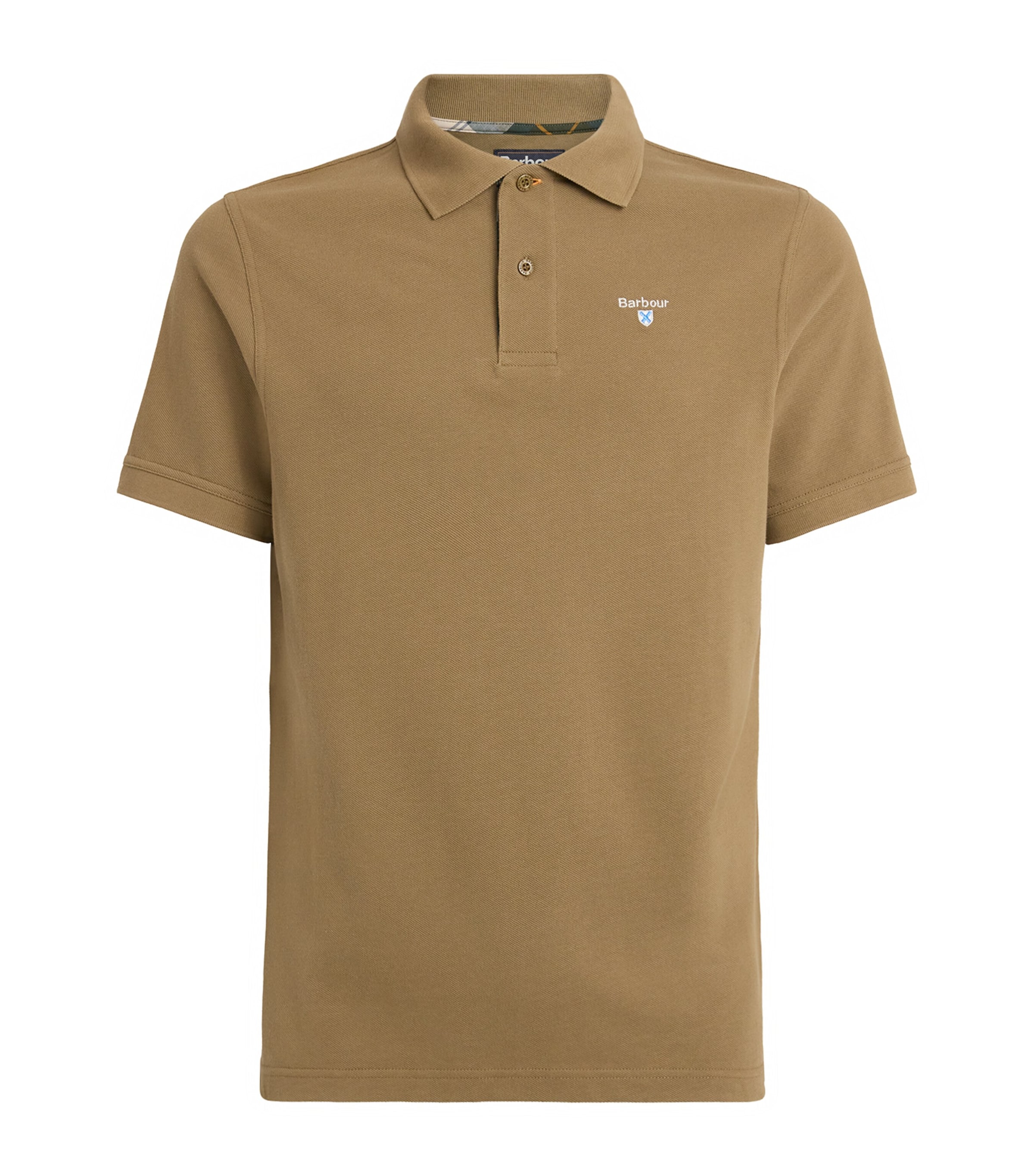 Barbour Mens Cotton Piqué Polo Shirt Clay Image 1