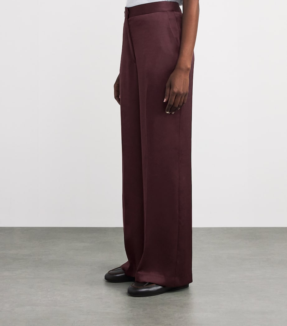 Satin Tailored Trousers BURGUNDY Image 3