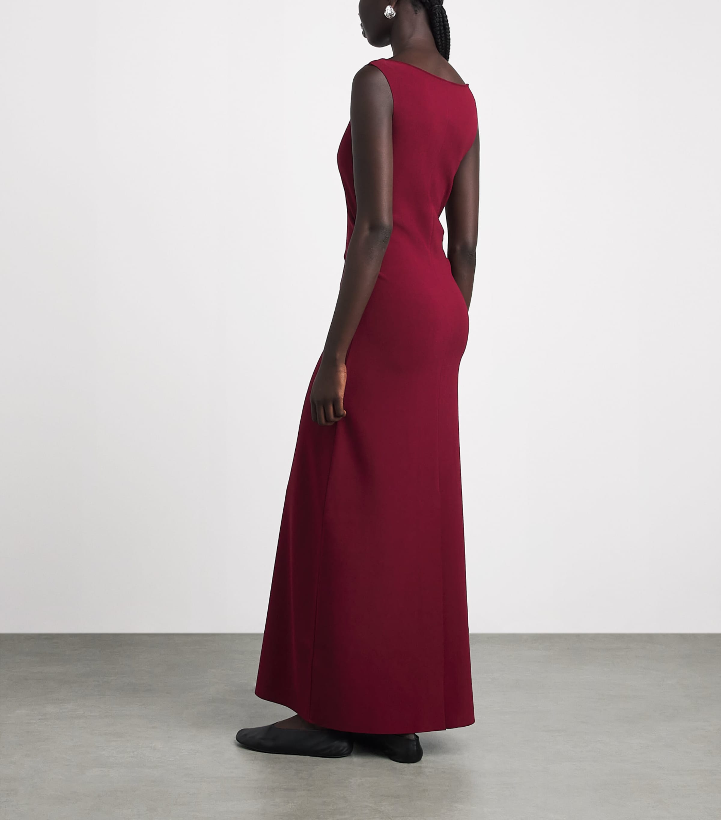 Birrot Womens Lay 2 Draped Midi Dress Burgundy Image 4