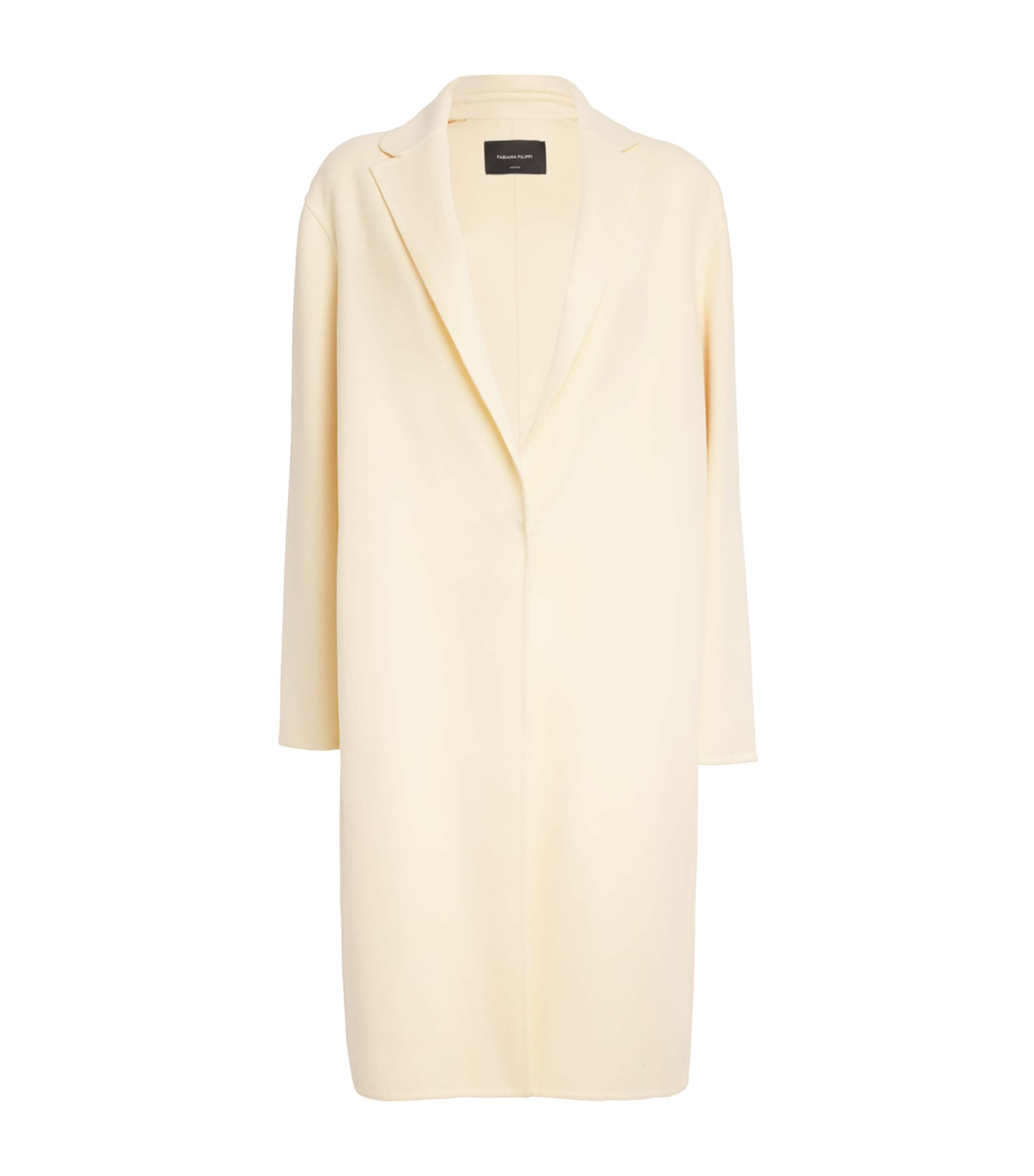 Shop Fabiana Filippi Wool Coat In Beige