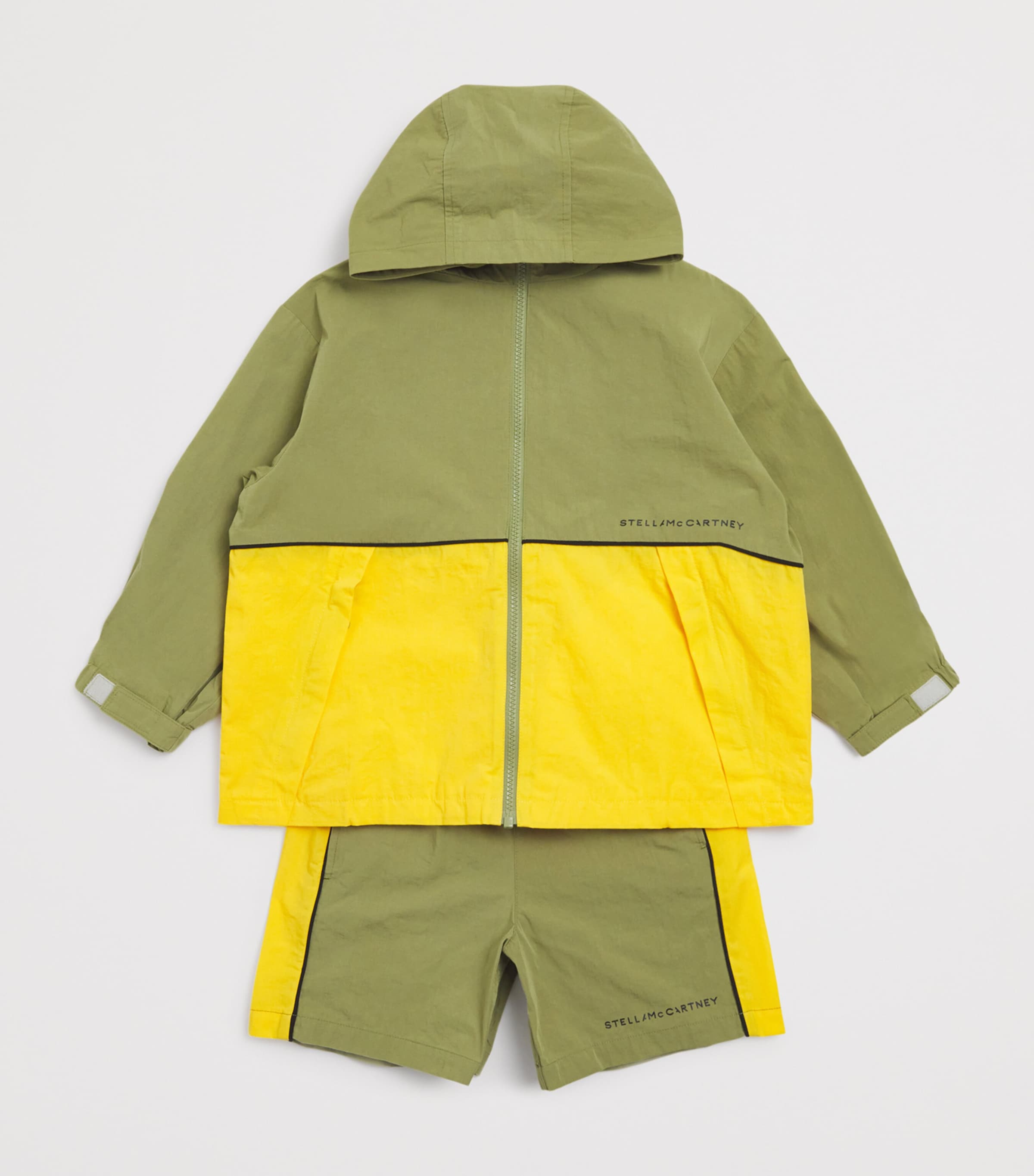Colour Block Hooded Raincoat (3-14 Years) 770GREEN Image 3