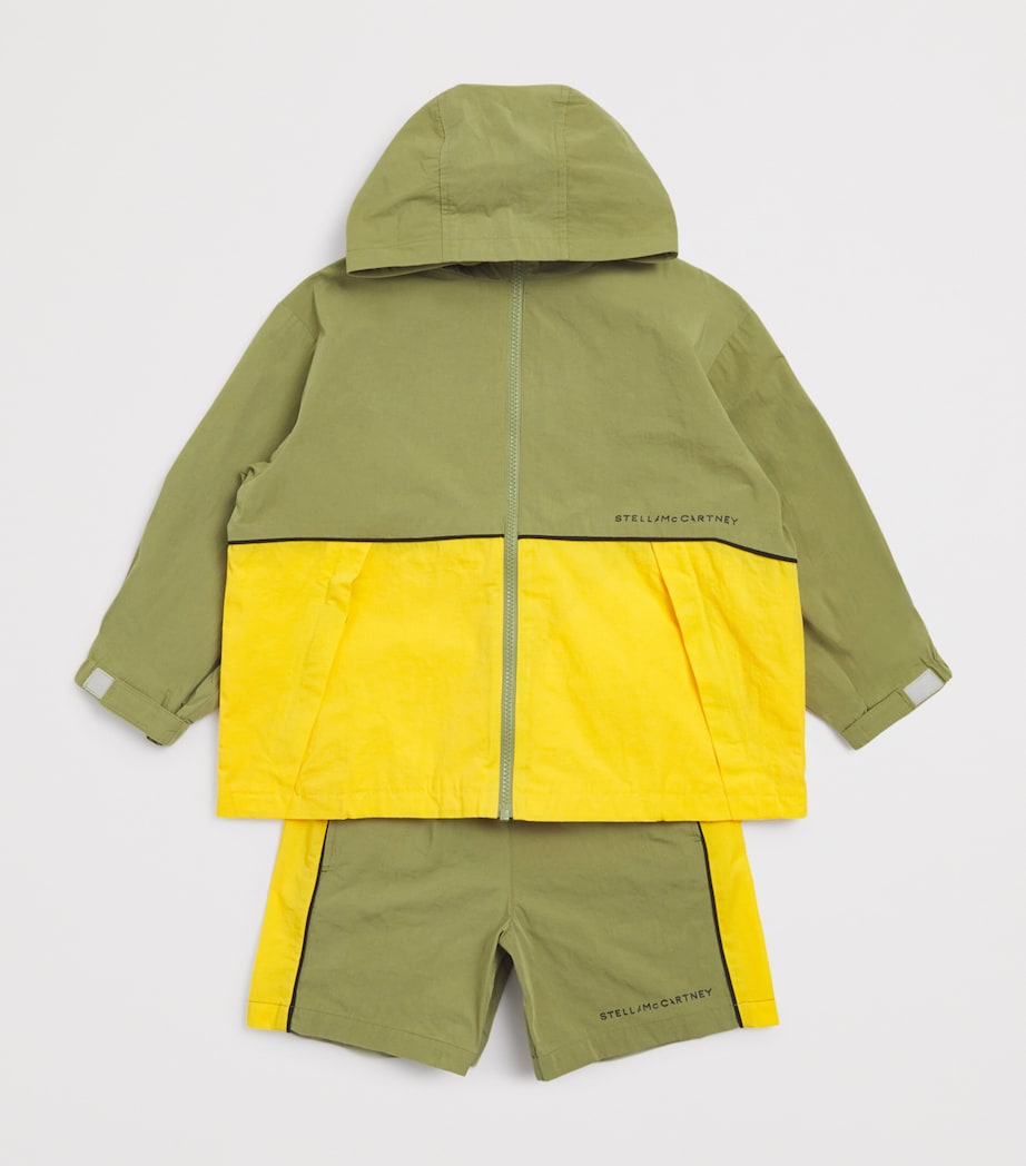 Colour Block Hooded Raincoat (3-14 Years) 770GREEN Image 3