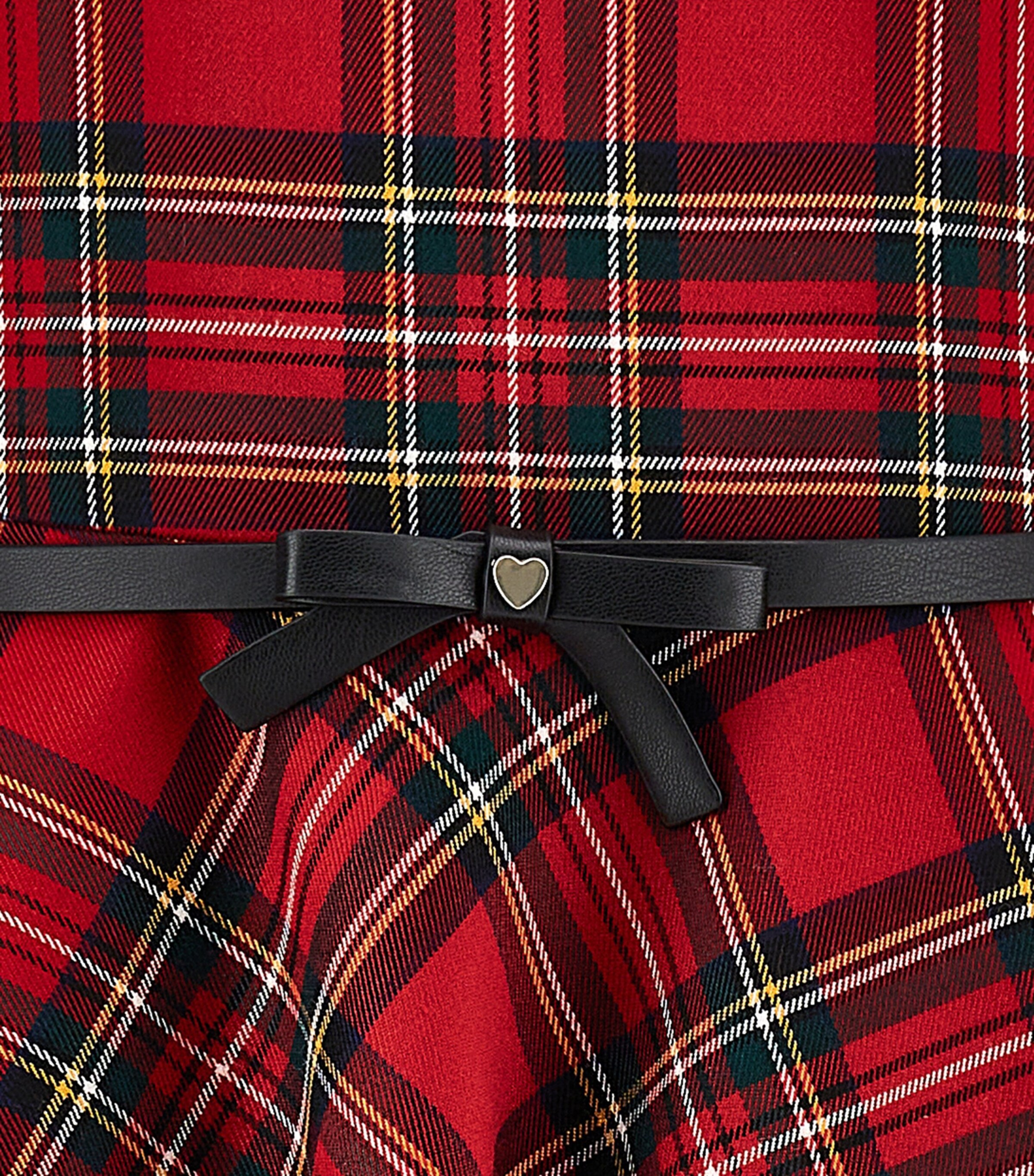 Tartan Belted Dress (2-12 Years) ROSSO/VERDE Image 3