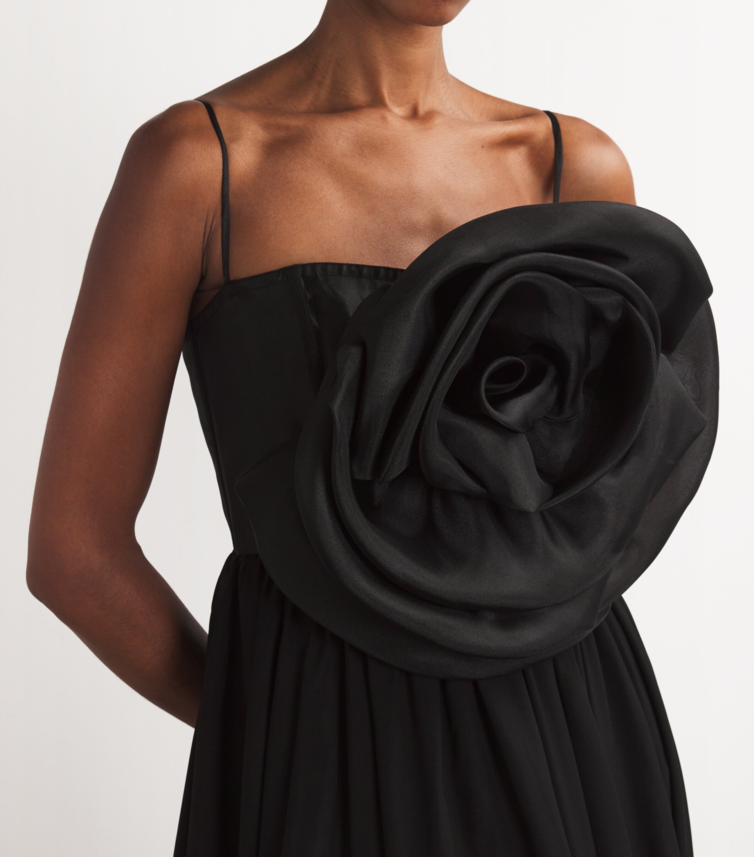 LEO LIN Black Rose-Detail Bloom Maxi Dress | Harrods UK