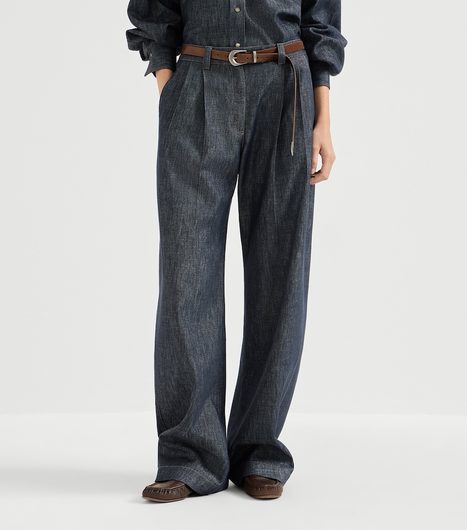Brunello Cucinelli Womens Sparkling Denim Trousers Image 2