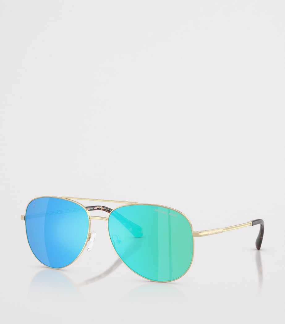 Michael Kors Perledo Pilot Sunglasses Gold Image 2