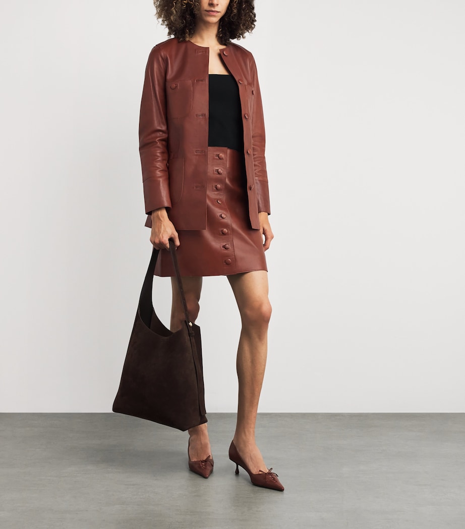 Maha Leather Mini Skirt WHISKEY Image 2