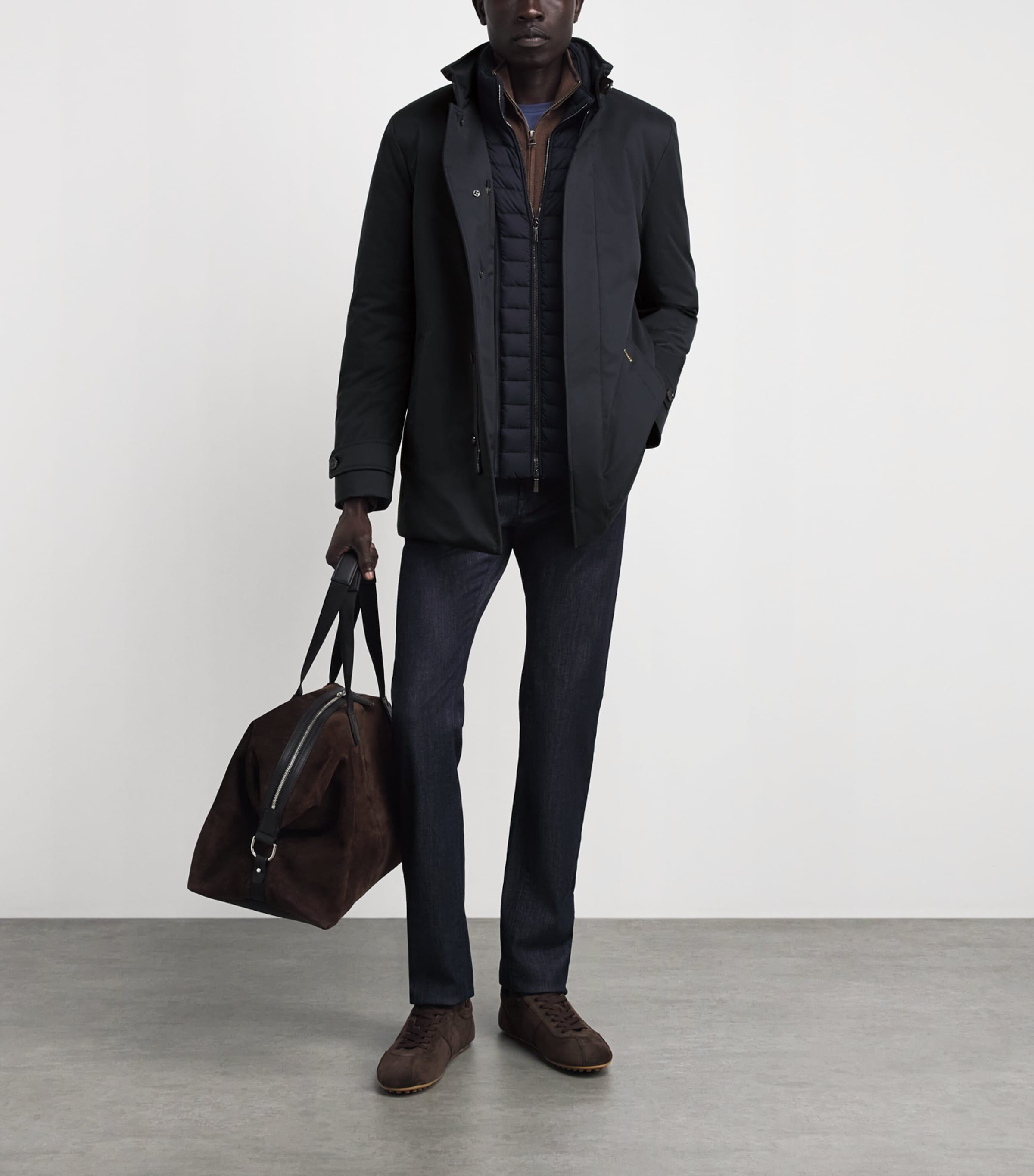 Moorer Mens Reis-Se1 Parka Coat Dark Blu Image 2