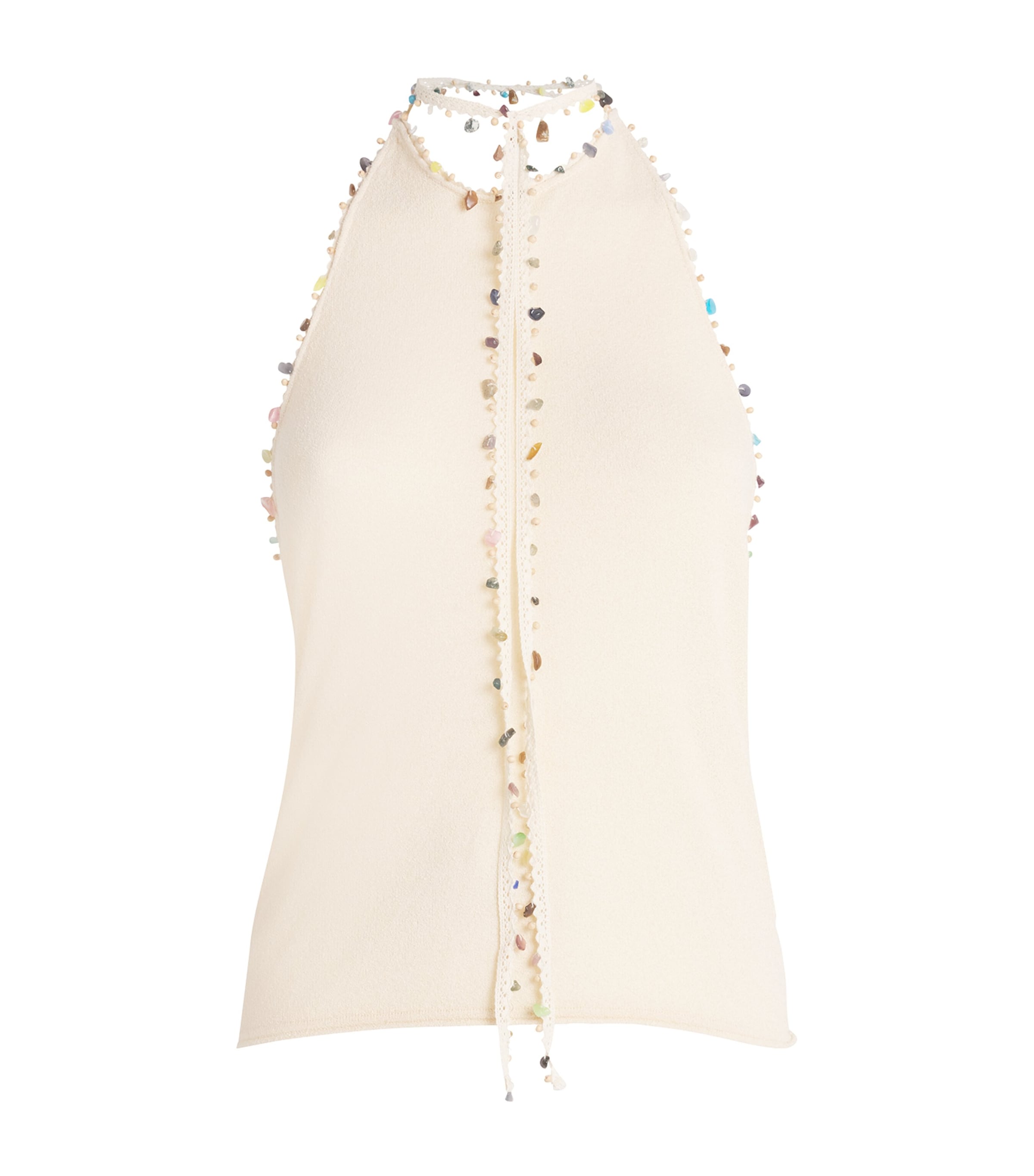 Christopher Esber Stone-trim Halterneck Top In White