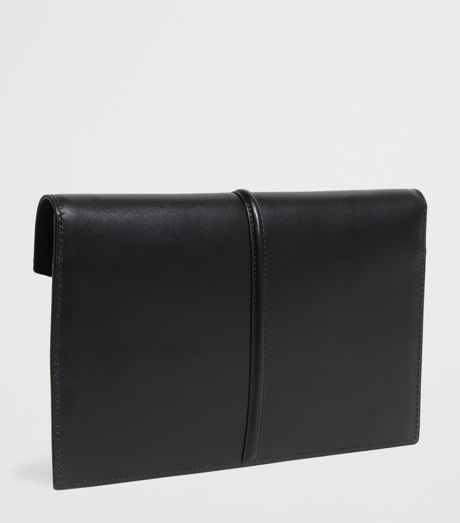 Demellier Leather Tokyo Clutch Bag Black Image 3