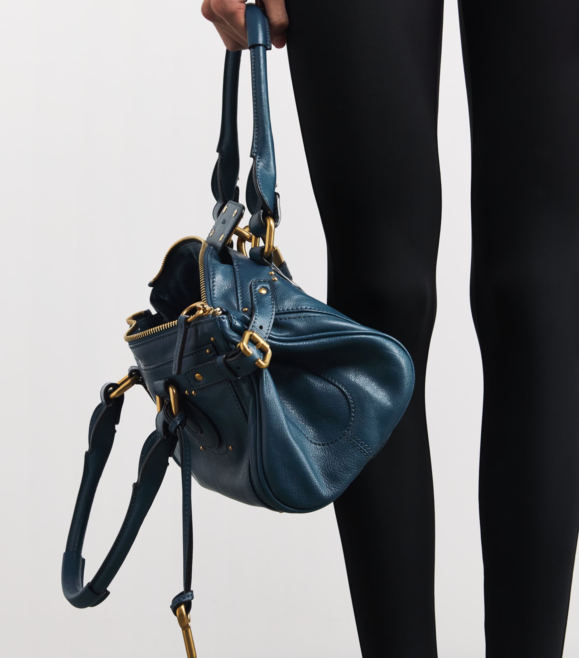 Leather Paddington Top-Handle Bag TAPESTRY BLUE Image 5