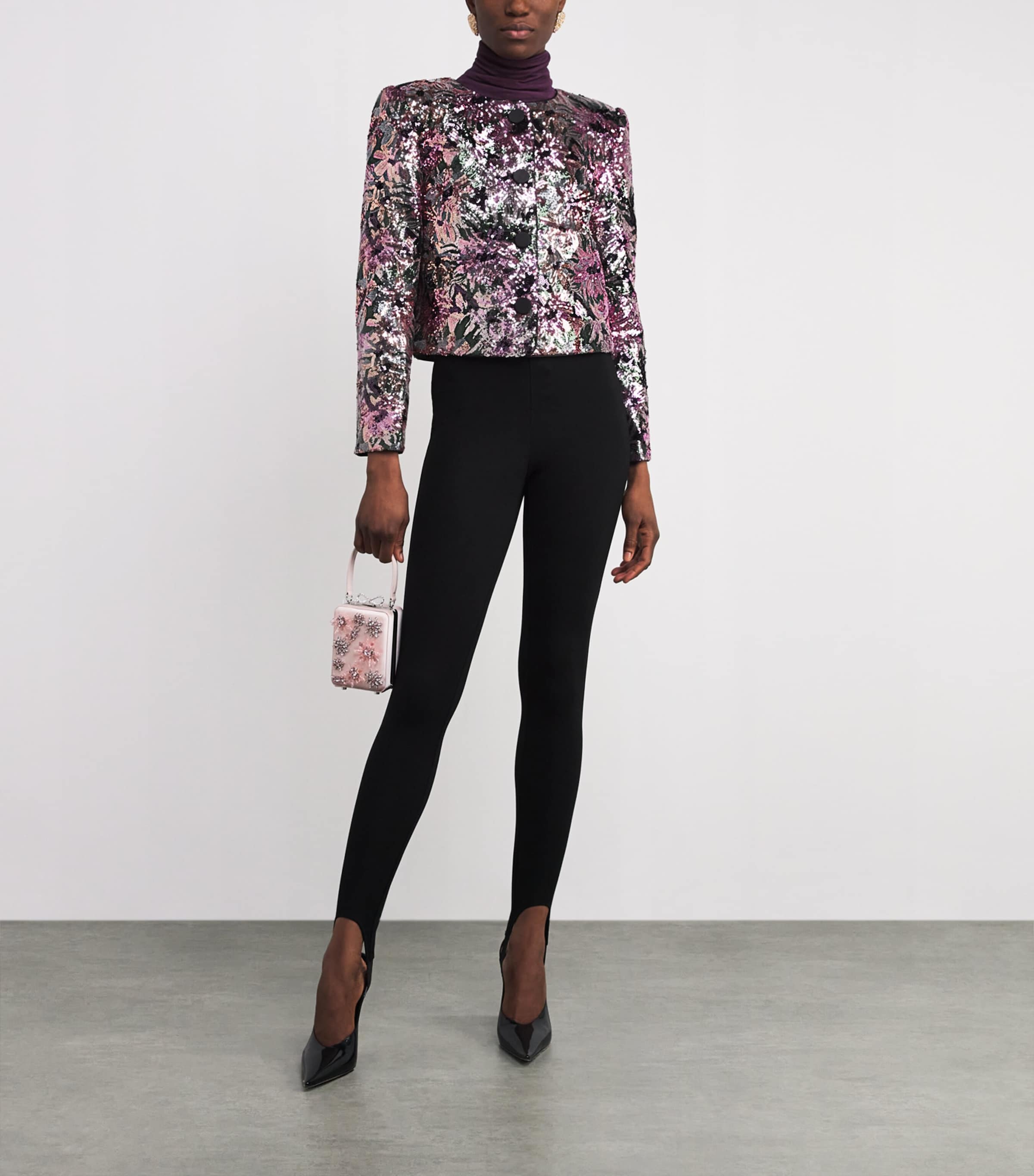 Sequinned Floral Jacket MULTI Image 2