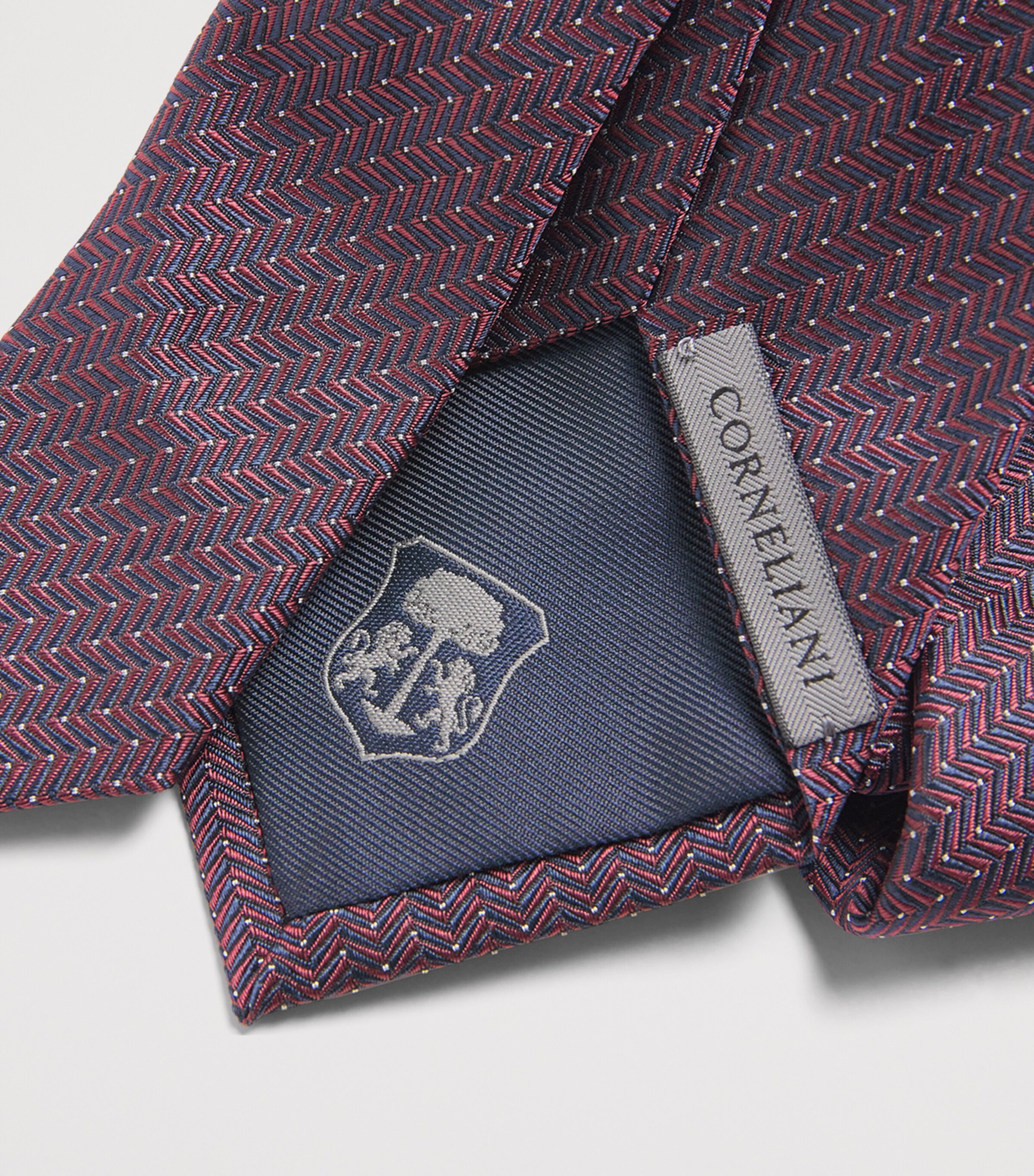 Silk Patterned Tie 041 DARK RED Image 3