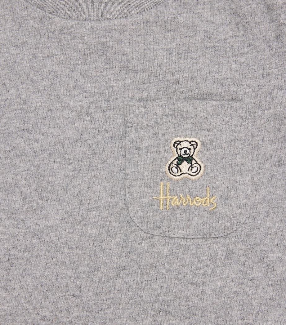 Harrods Jersey Bear Playsuit (0-18 Months) Grey Image 3