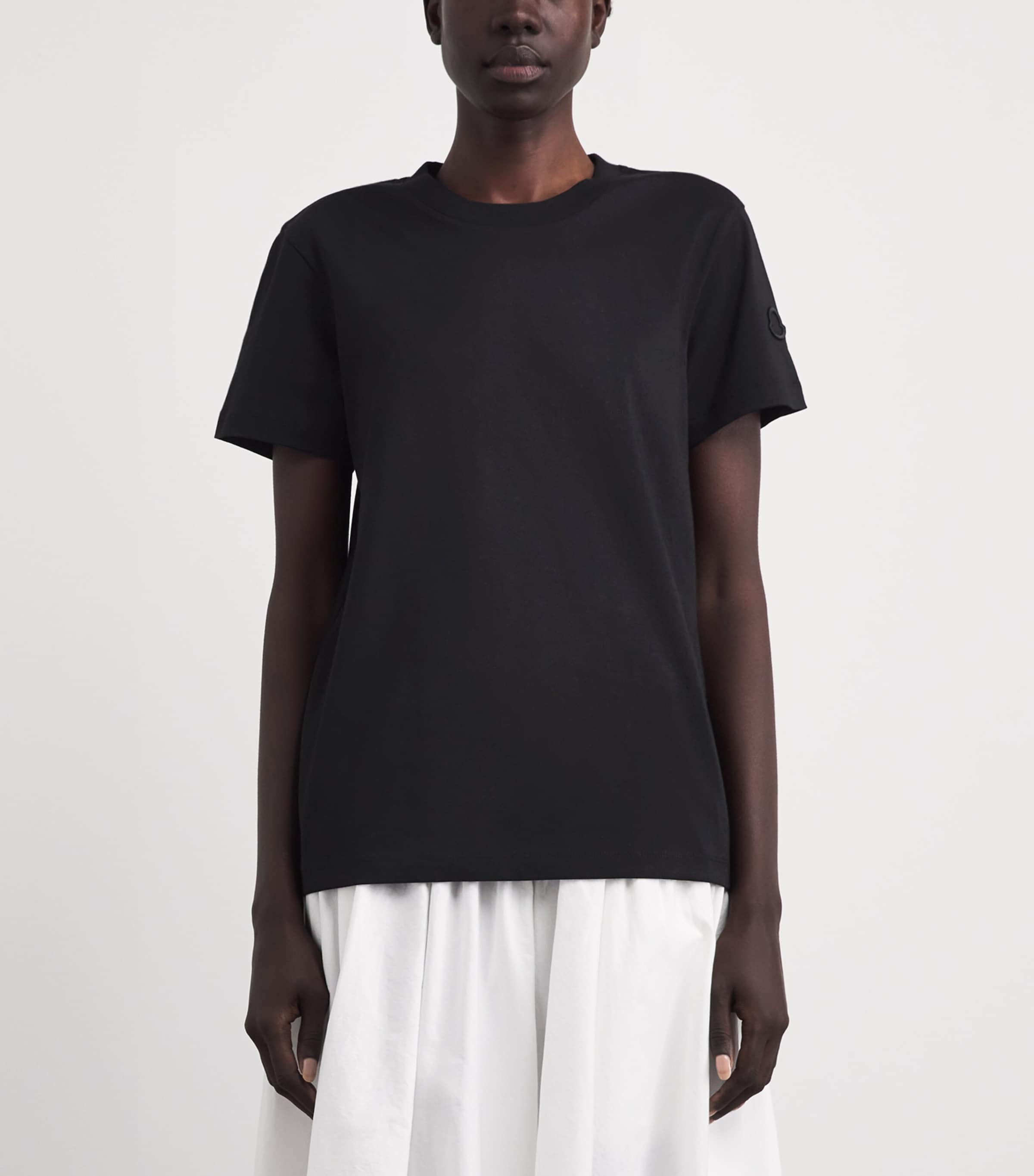 Moncler Womens Cotton Logo Embroidered T-Shirt Image 4