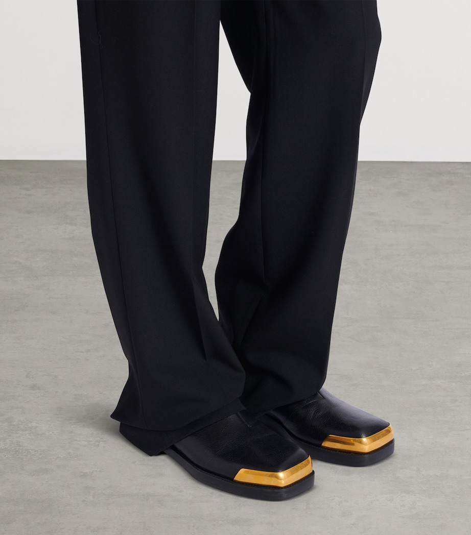 Leather Square Toe Boots 0PA NOIR Image 3