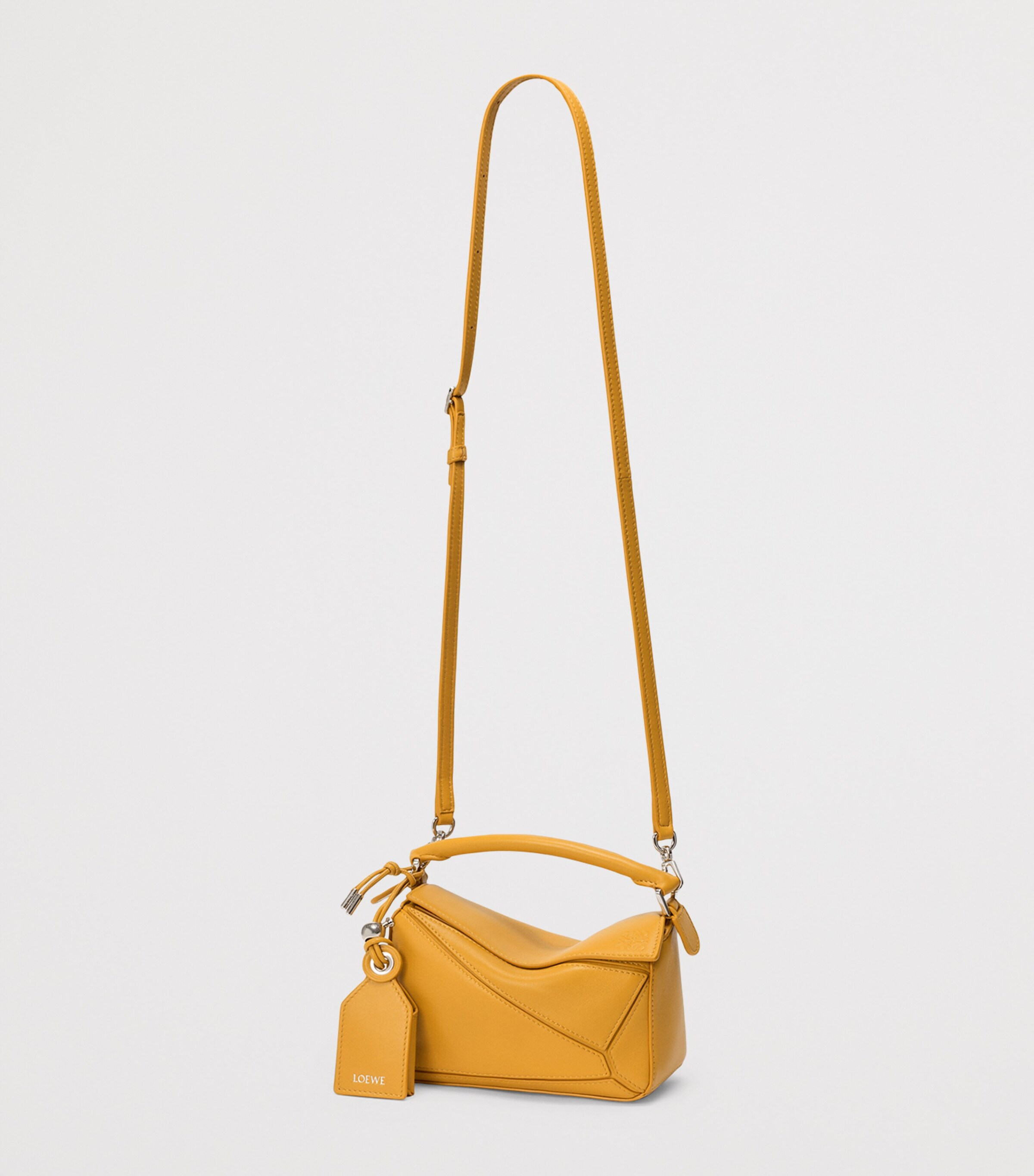 LOEWE x Paula's Ibiza Mini Lambskin Puzzle Top-Handle Bag Mustard Image 10