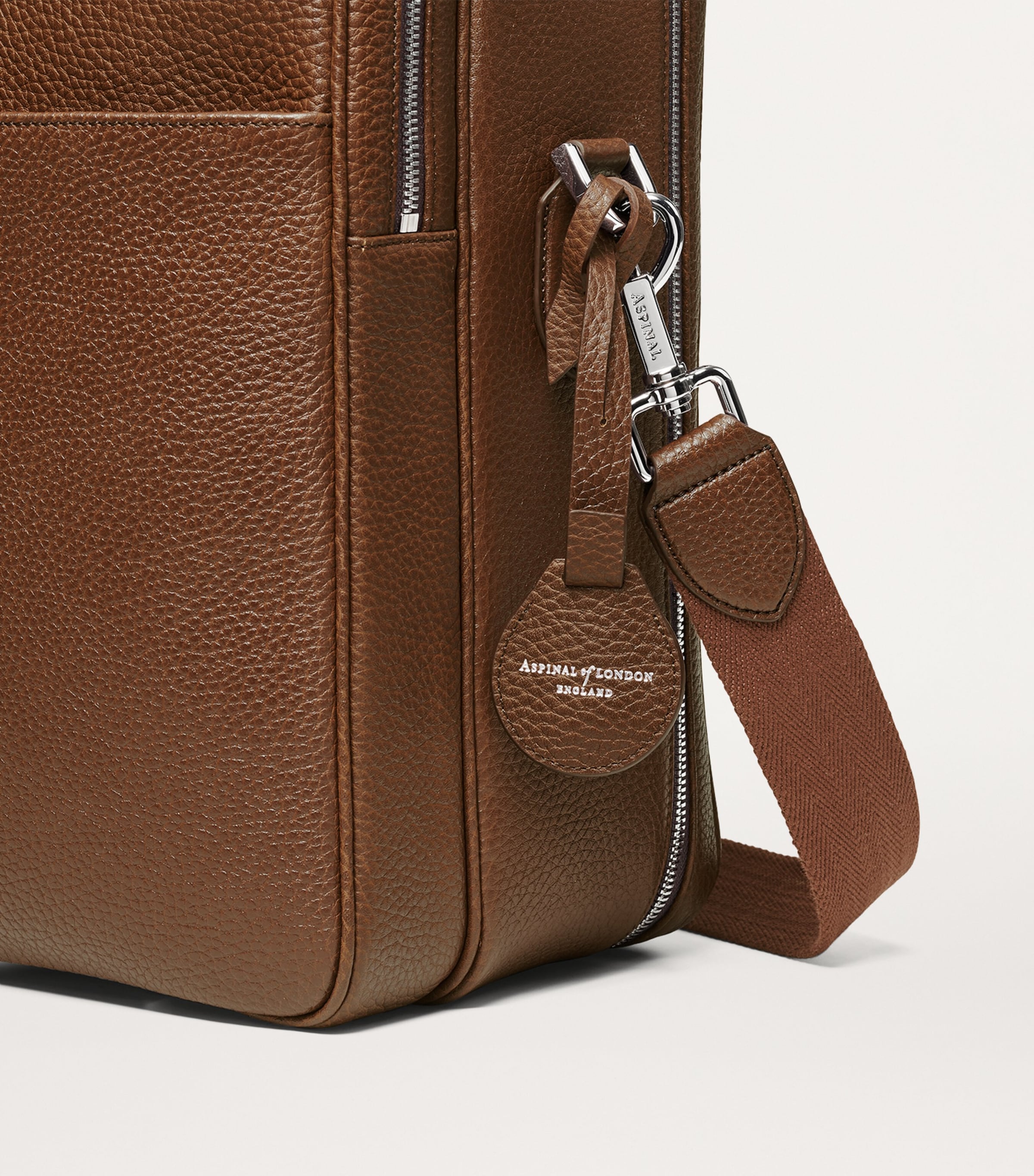 Leather 48 Hour Mount Street Travel Bag TOBACCO Image 8