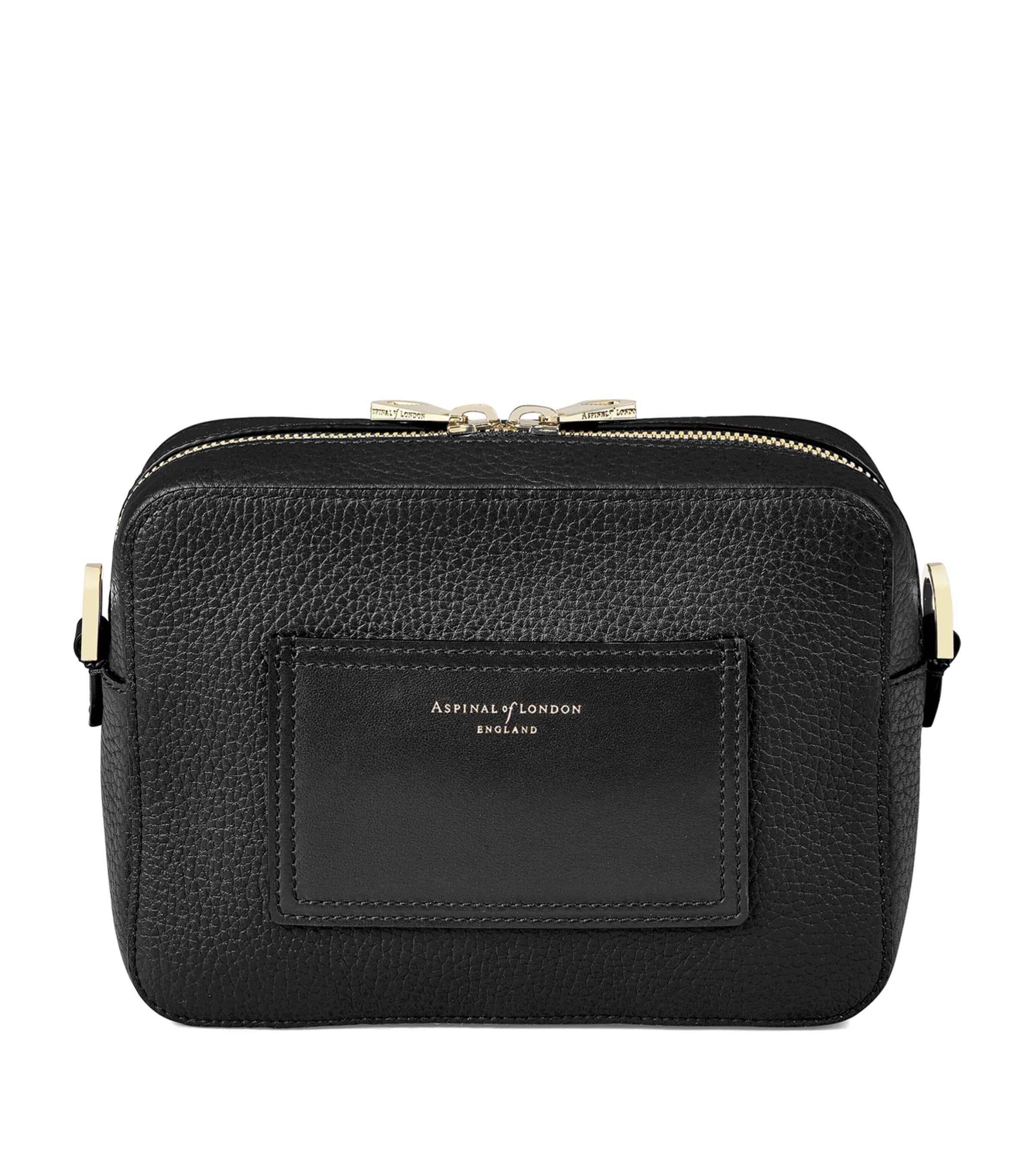 Aspinal Of London Leather Camera ‘A’ Cross-Body Bag Black Image 3
