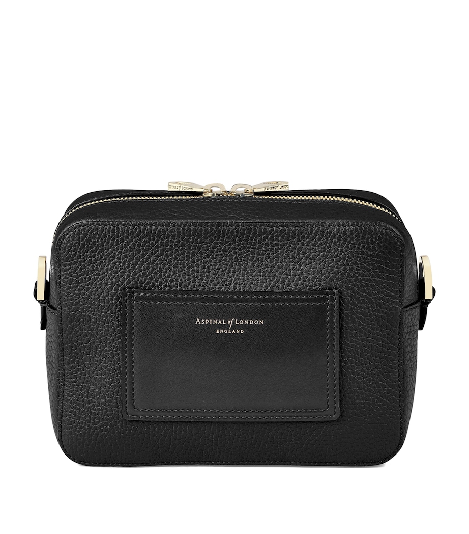 Leather Camera ‘A’ Cross-Body Bag BLACK Image 3