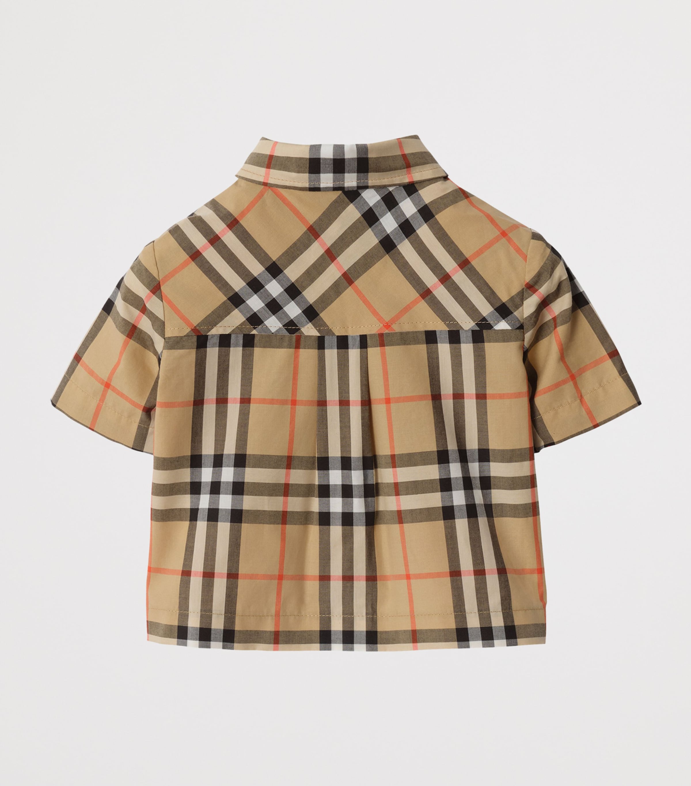 Burberry Kids Cotton Check Shirt and Shorts Set (6-36 Months) Sand Ip Check Image 2
